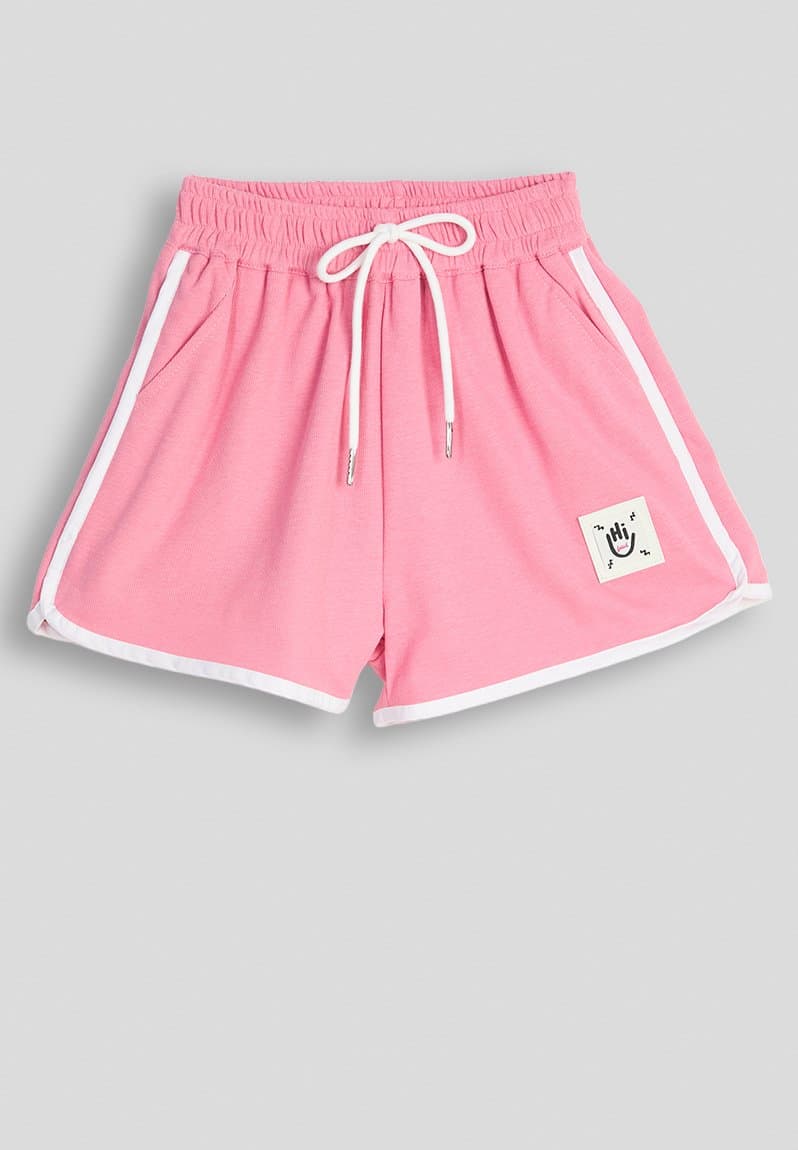 Piped dolphin hem shorts