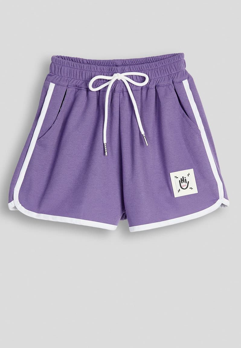 Piped dolphin hem shorts