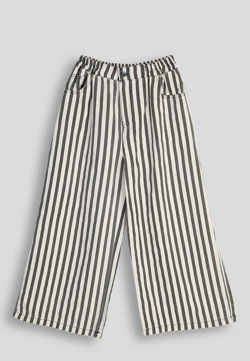 Striped wide leg pants