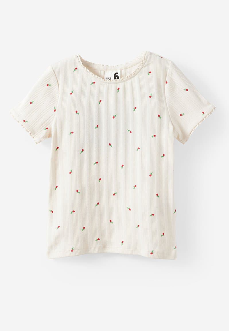 Raya Baby Tee Vanilla/Bordeaux Spot