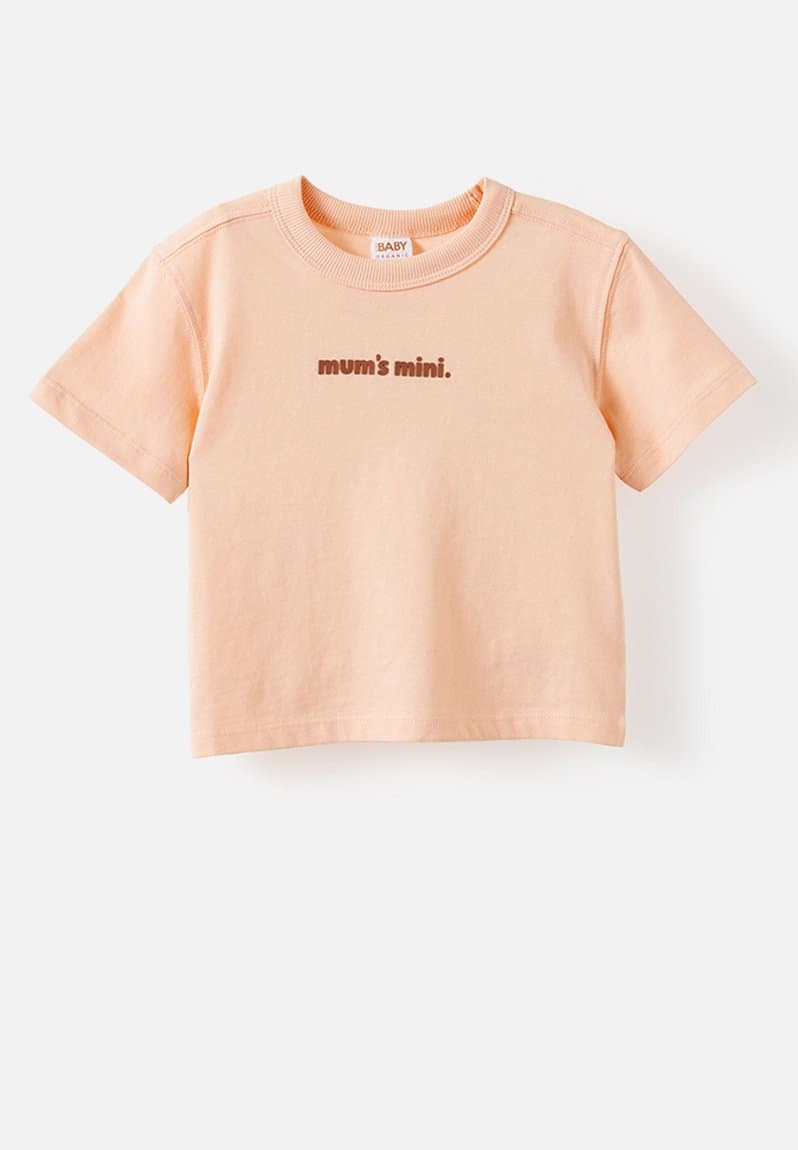 Baby Essential Short Sleeve Graphic Tee Apricot Mist/Mum S Mini