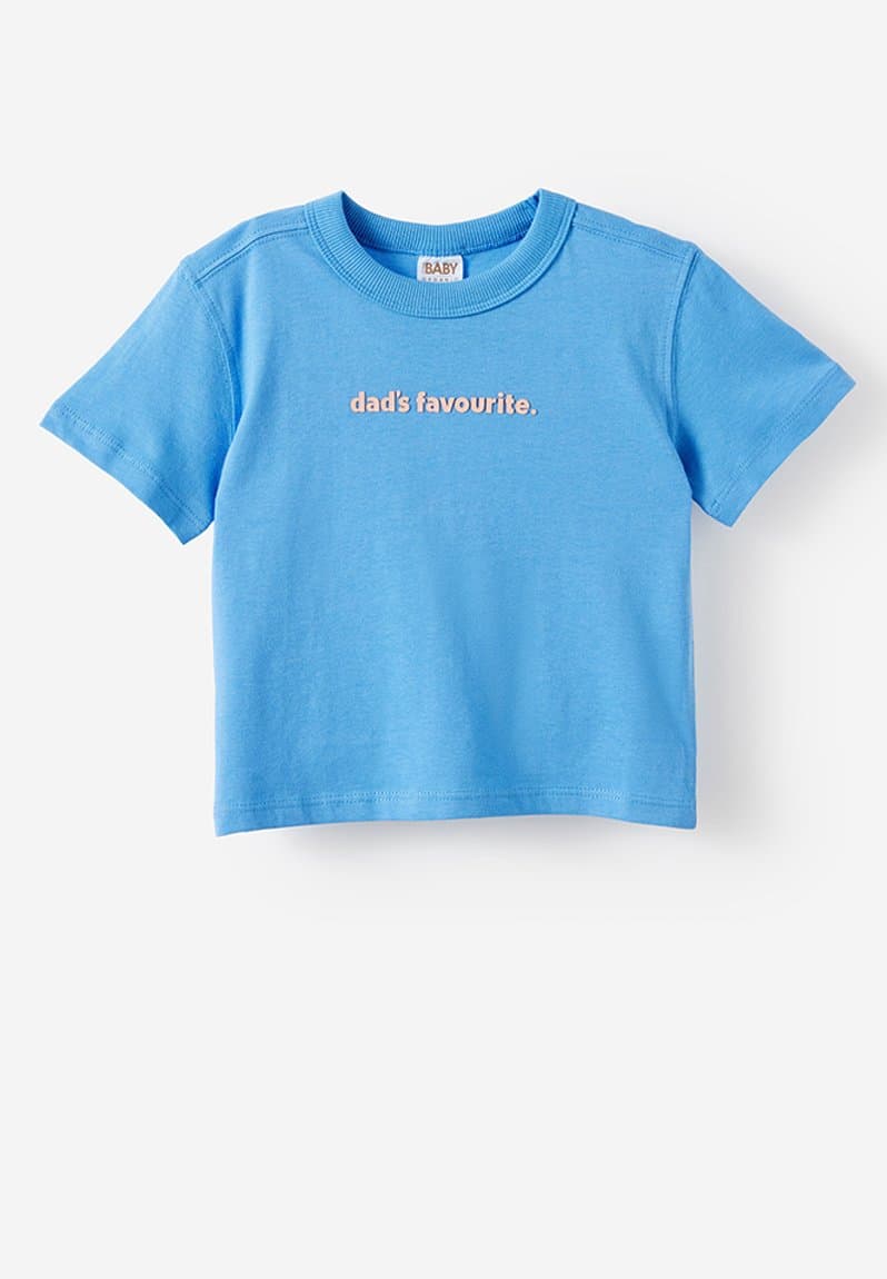 Baby Essential Short Sleeve Graphic Tee Blue Bonnet/Dad S Favourite