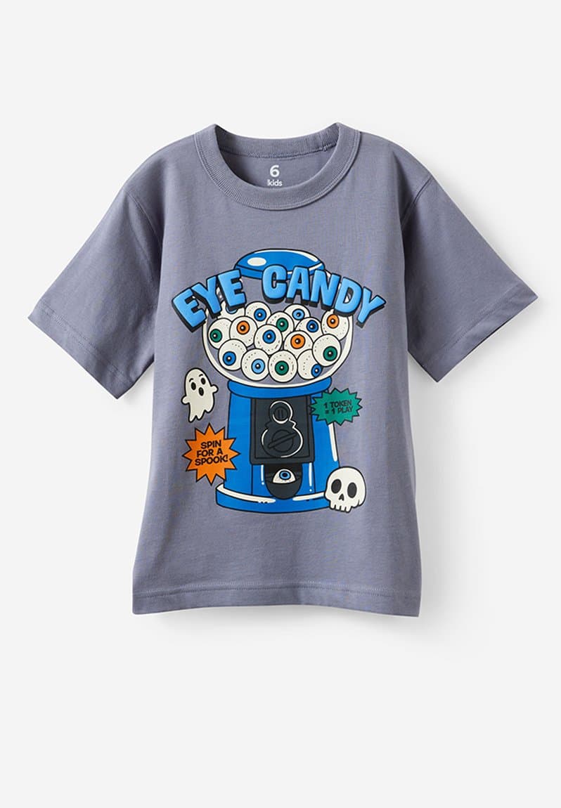 Essentials Graphic Short Sleeve Tee Steel/Halloween Eye Candy