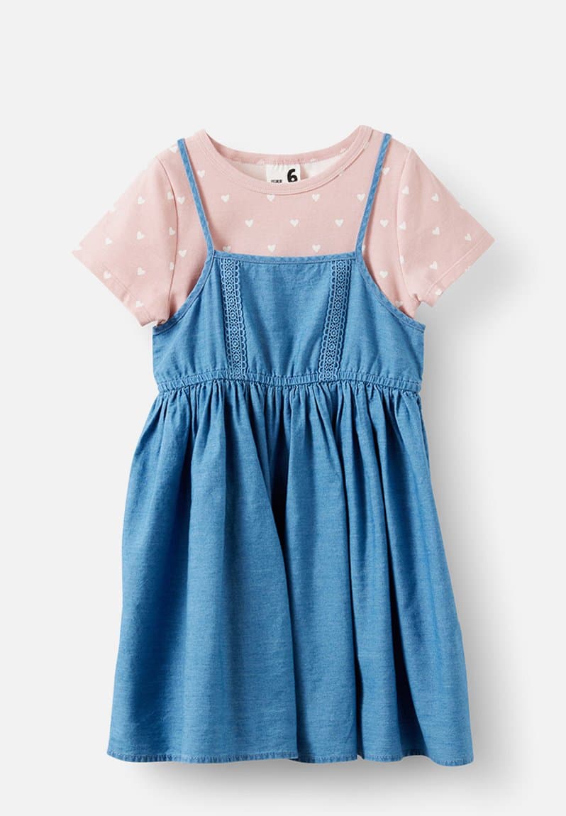 Tessa Two Piece Dress Zephyr Hearts/Light Wash