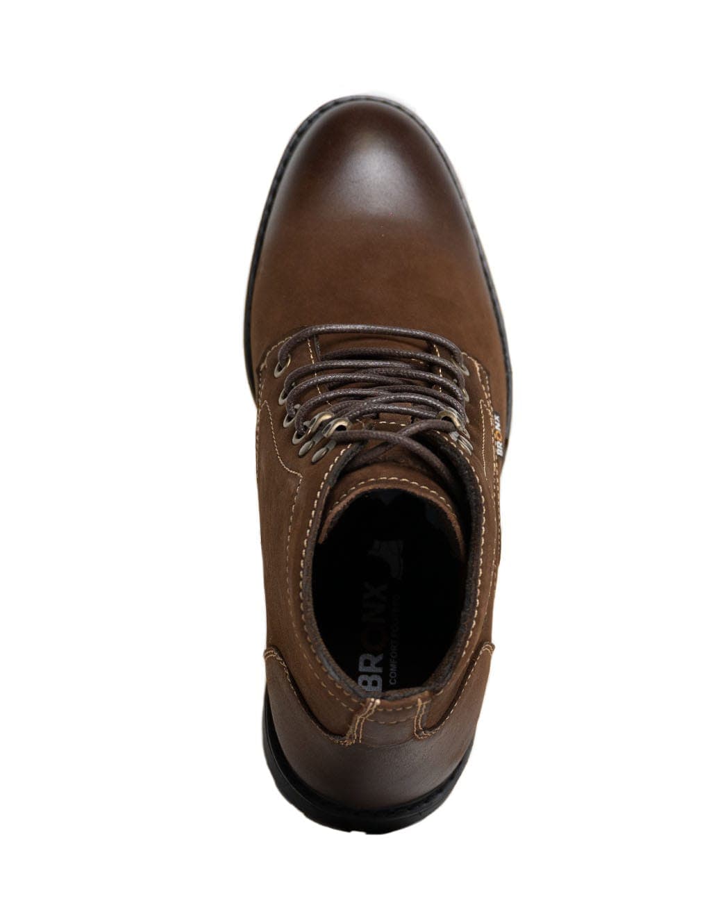Bronx, Leather Cobain, Casual Brown Boot, view 2