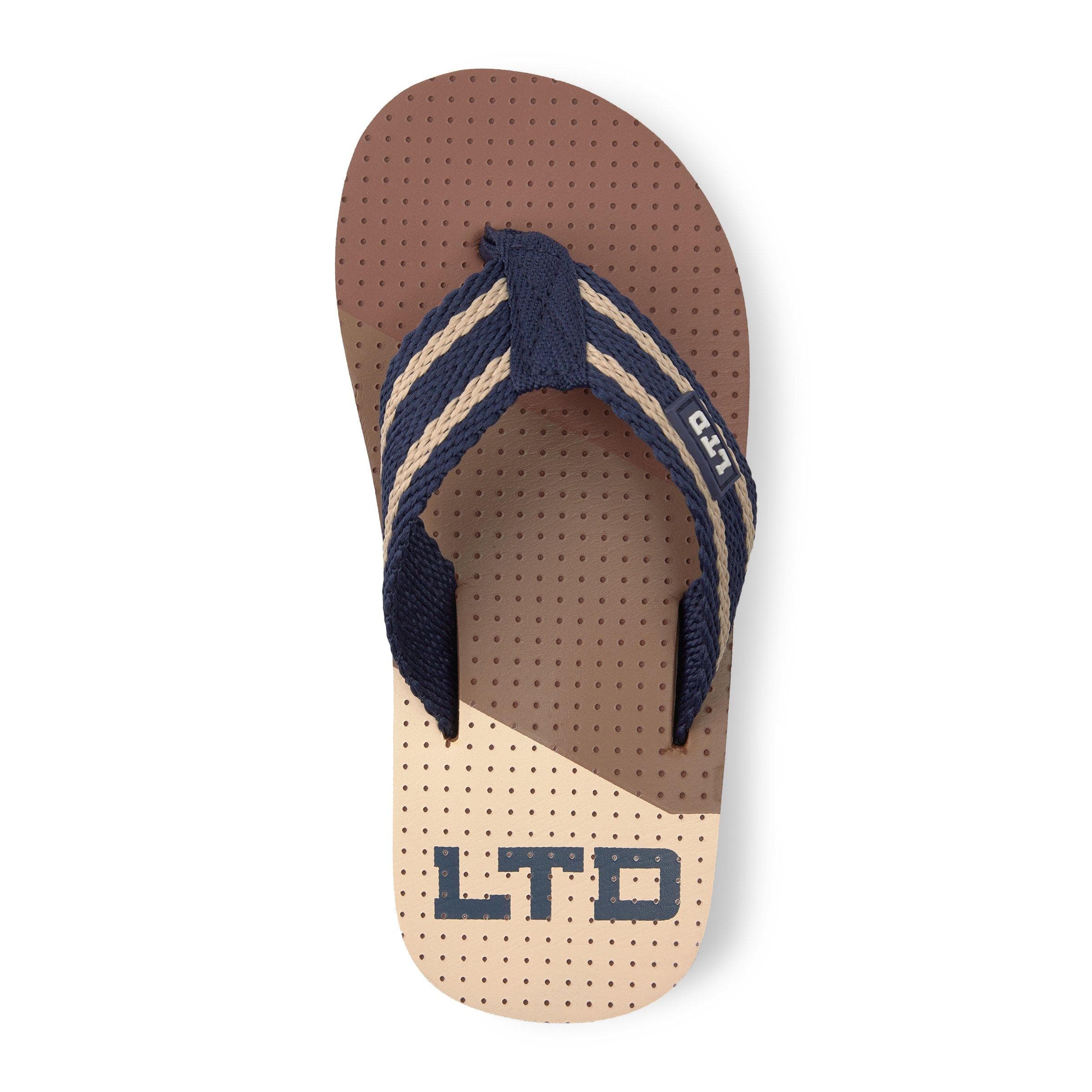 Brown Colourblocked Flip Flops