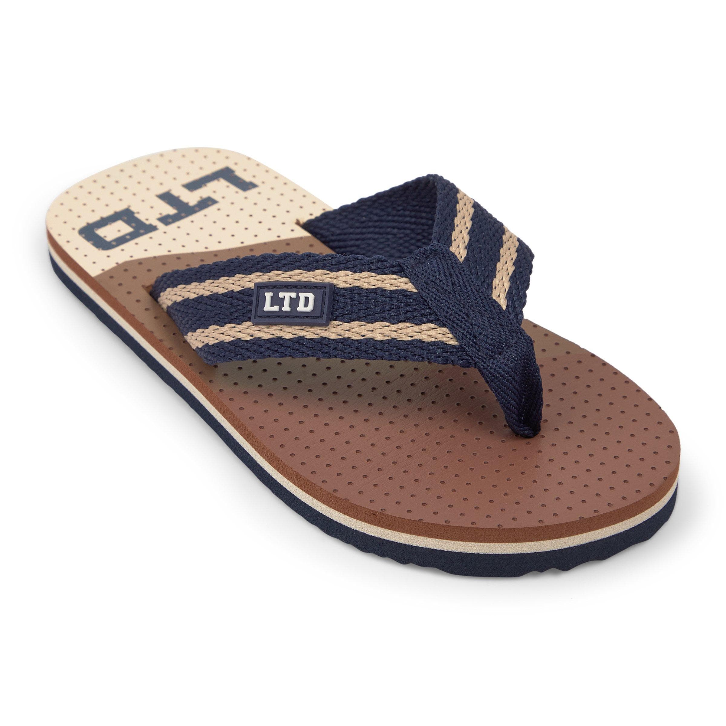 Brown Colourblocked Flip Flops, view 2