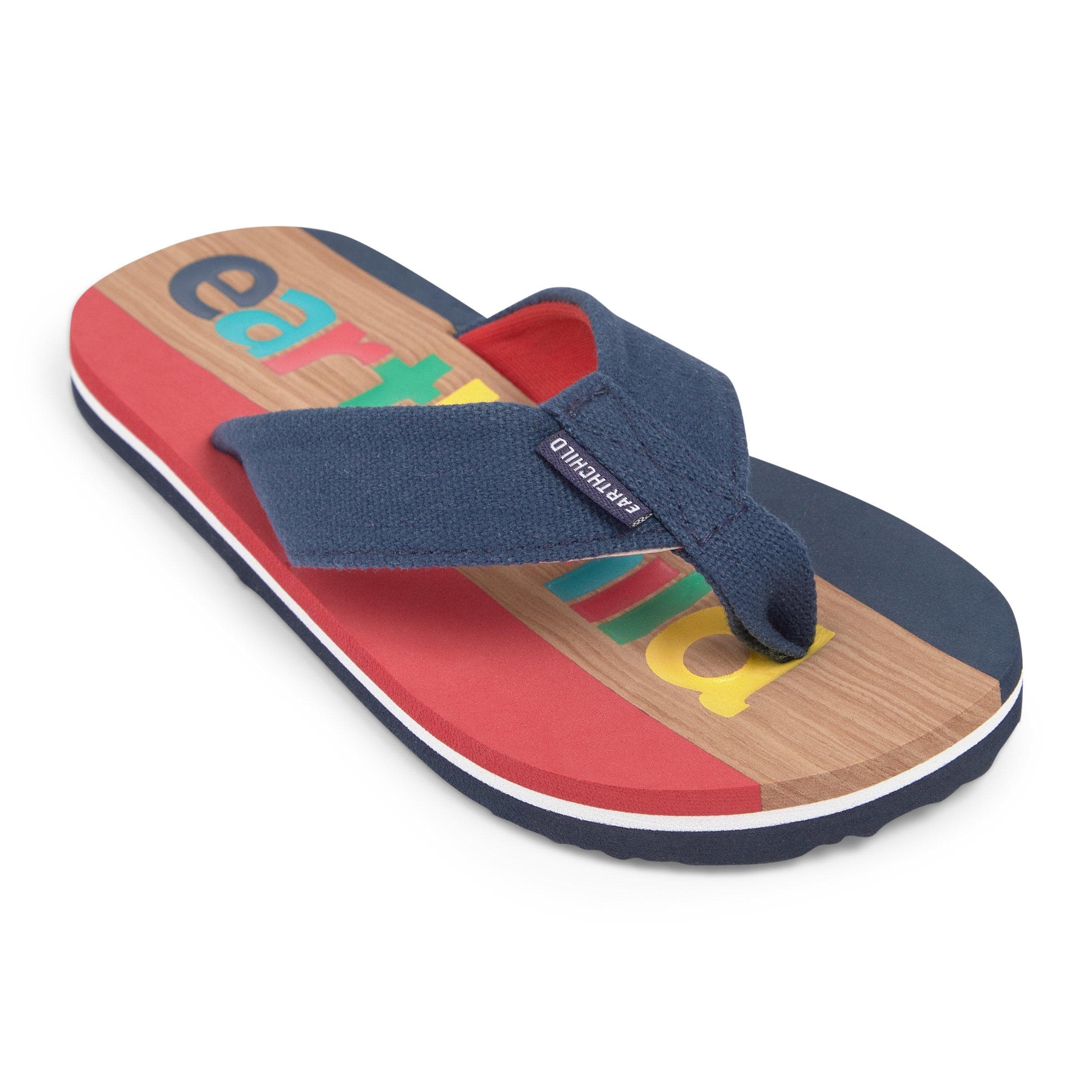 Navy Colourblocked Flip Flops, view 2
