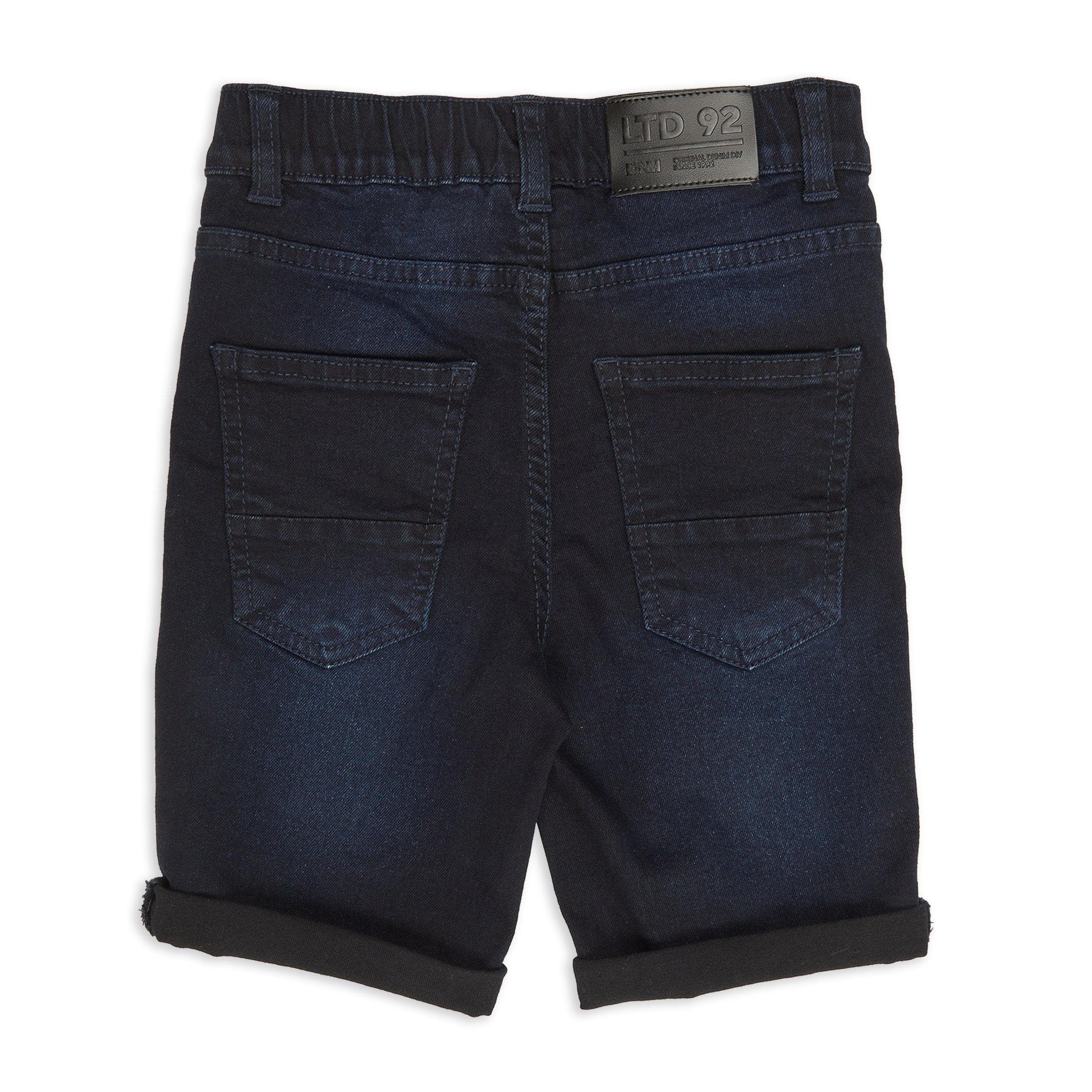 Kid Boys Indigo Denim Shorts, view 2
