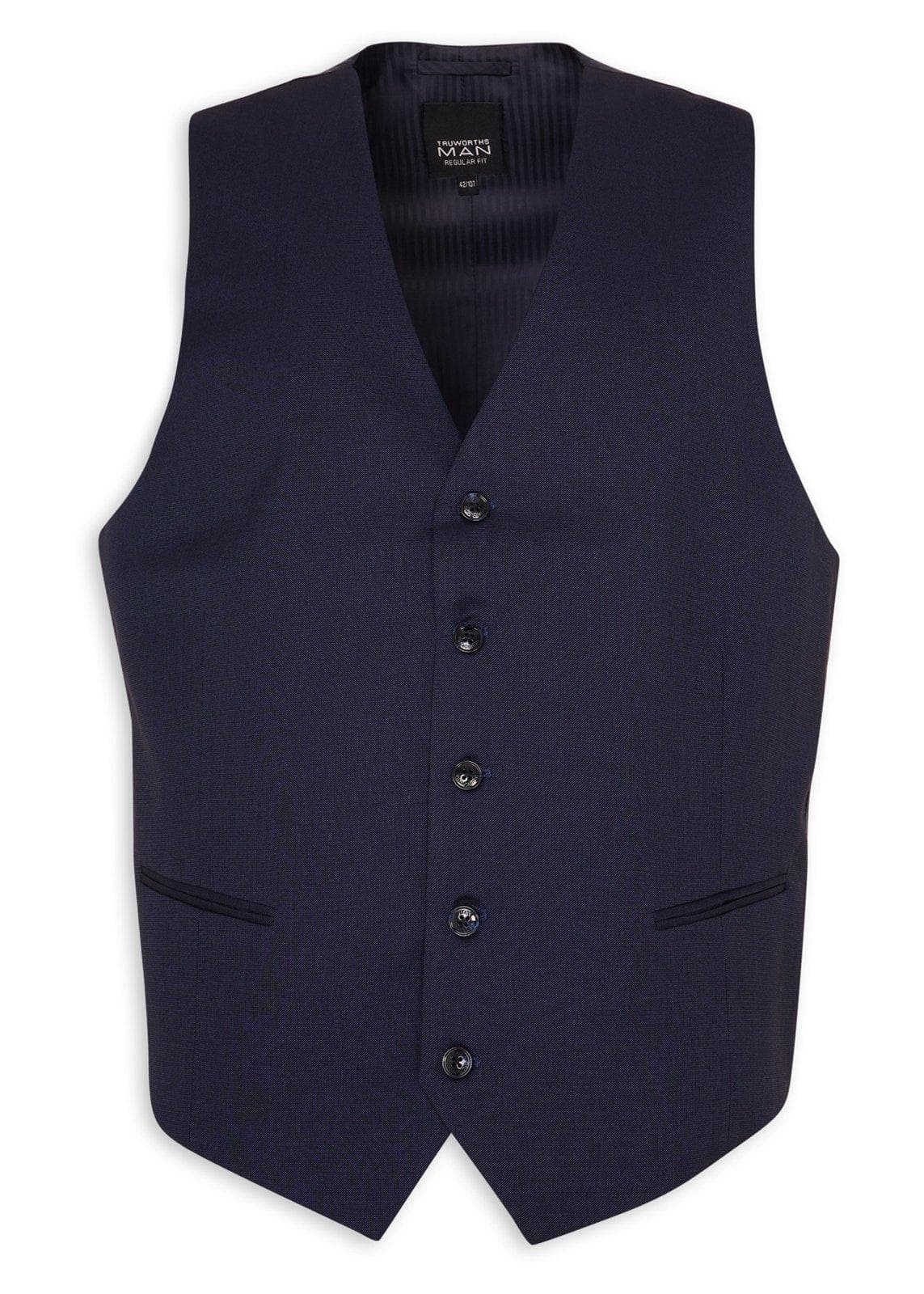 Navy Regular Fit Co-ord Waistcoat
