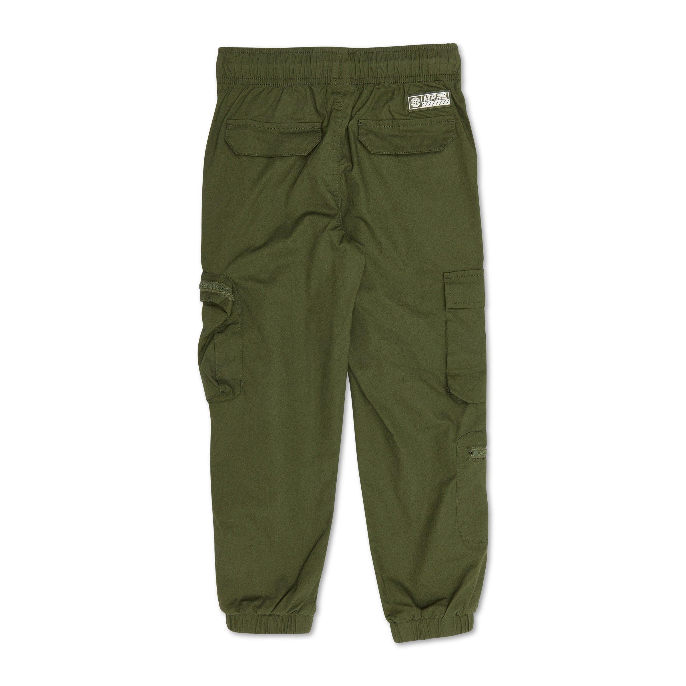 Kid Boys Green Parachute Jogger Pants, view 2