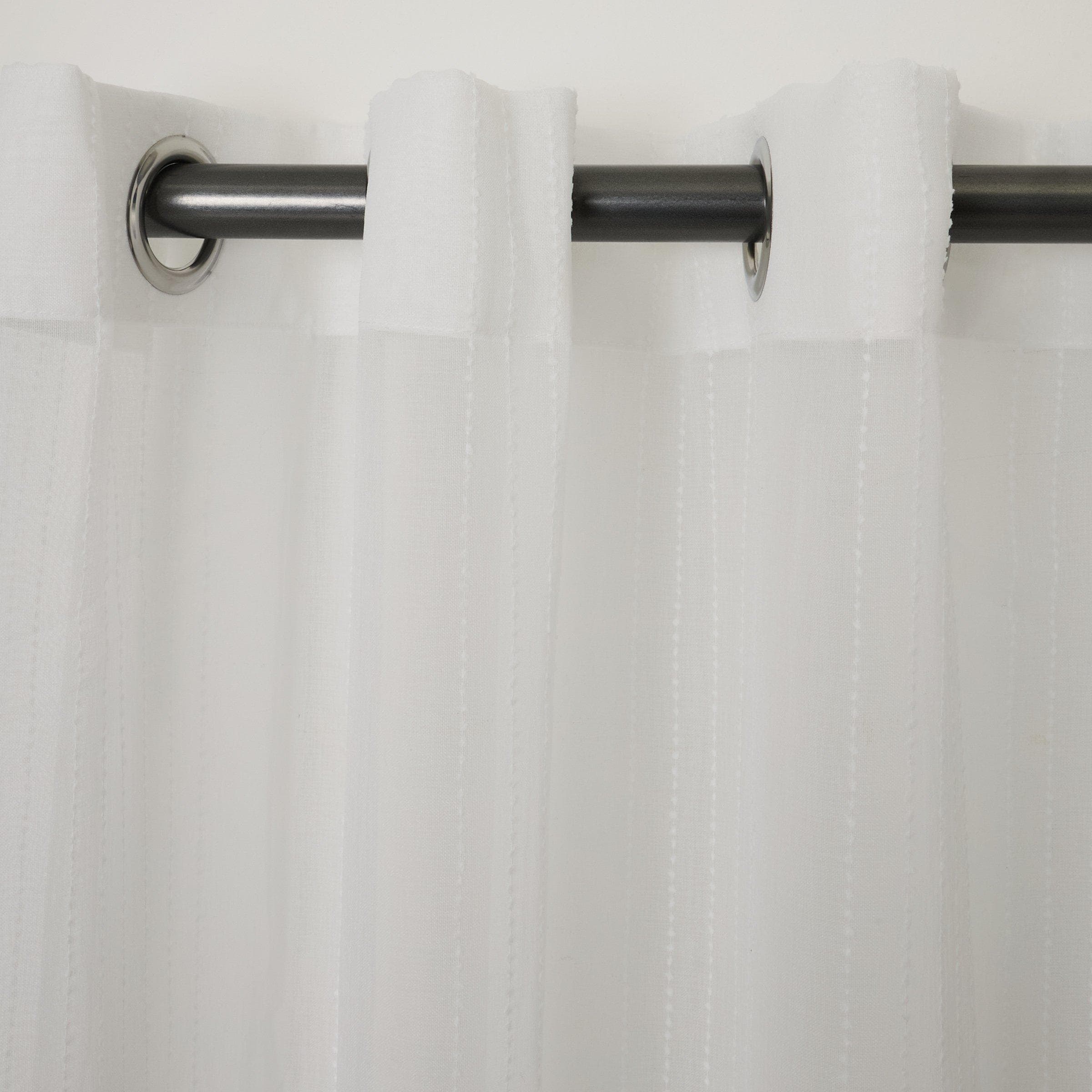 Textured Sheer White Eyelet Curtain, view 2