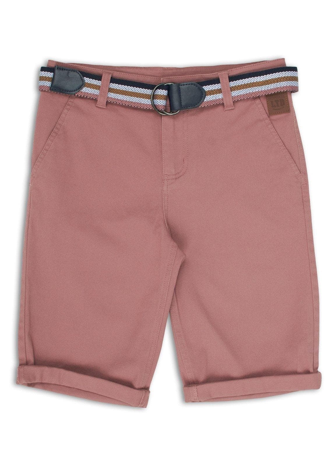 Pink Belted Chino Shorts