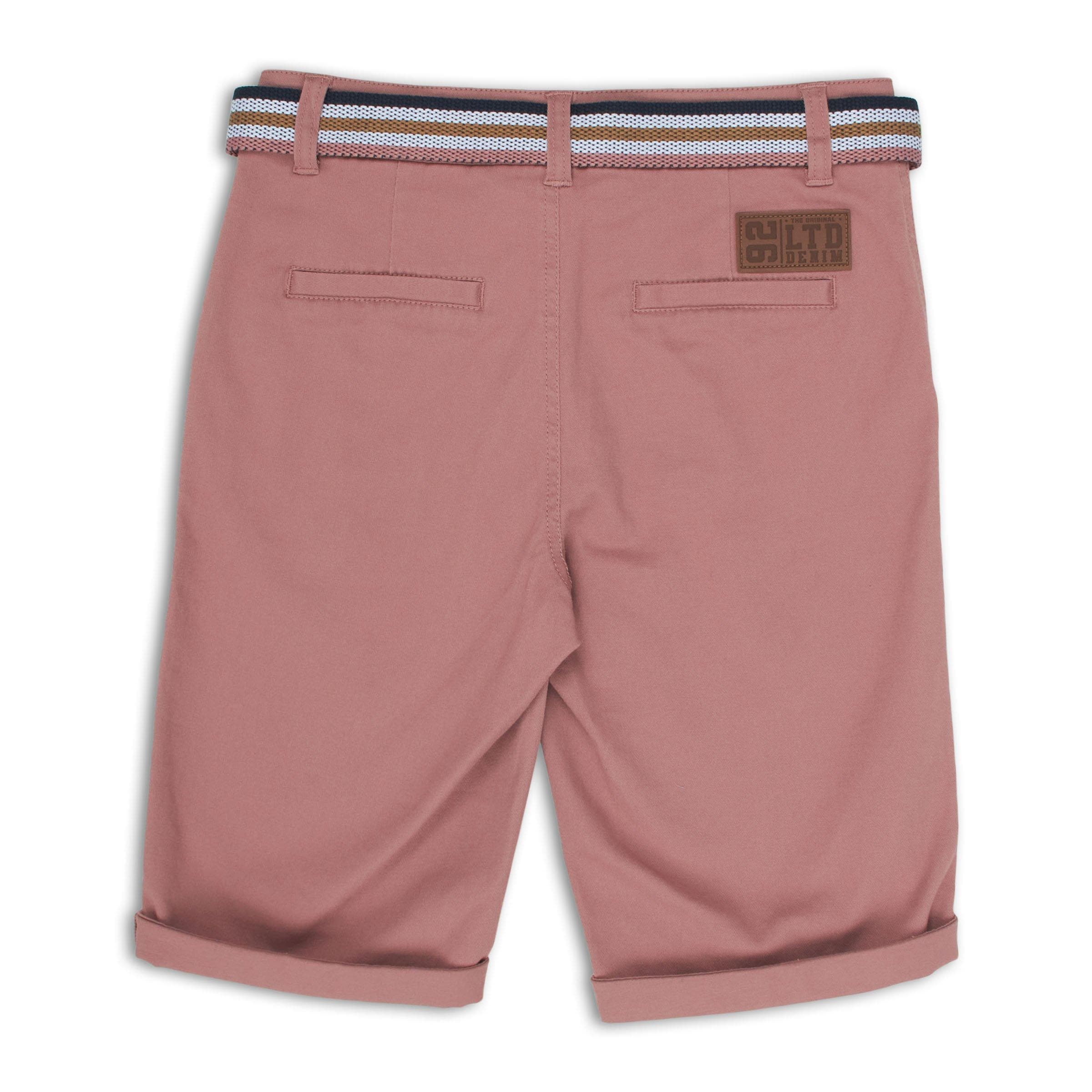 Pink Belted Chino Shorts, view 2