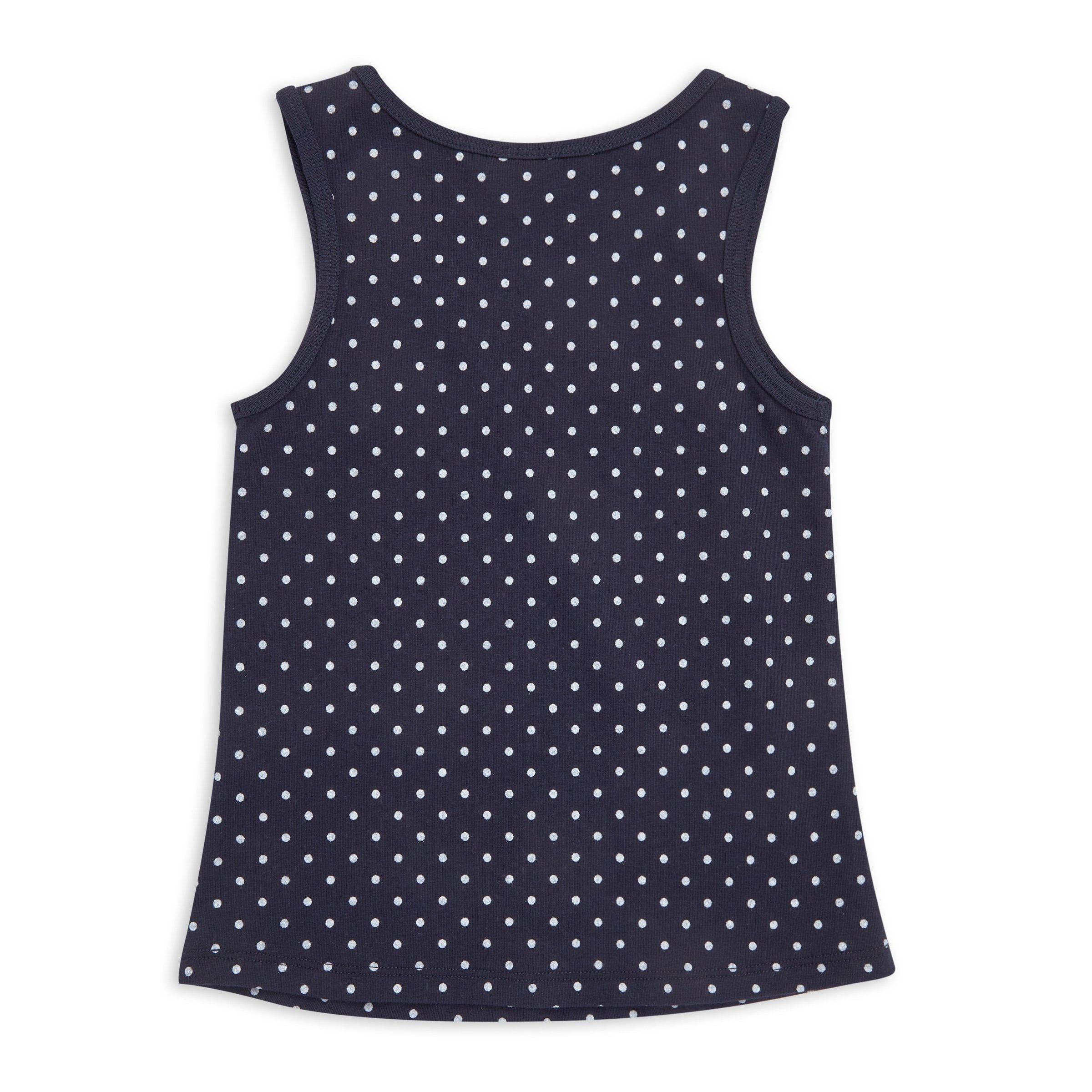 Kid Girls Navy Spot Vest, view 2