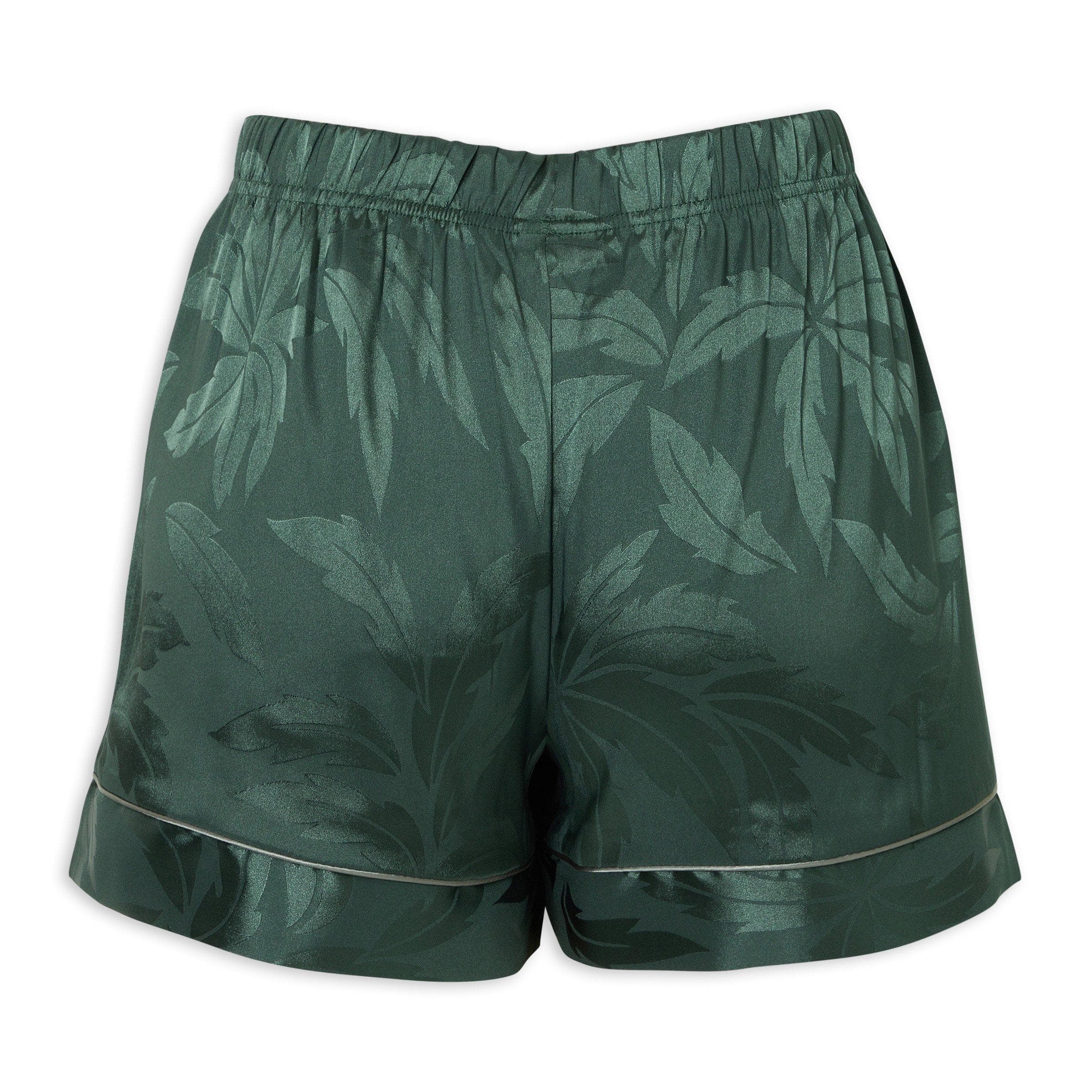 Green Satin Pyjama Shorts, view 2