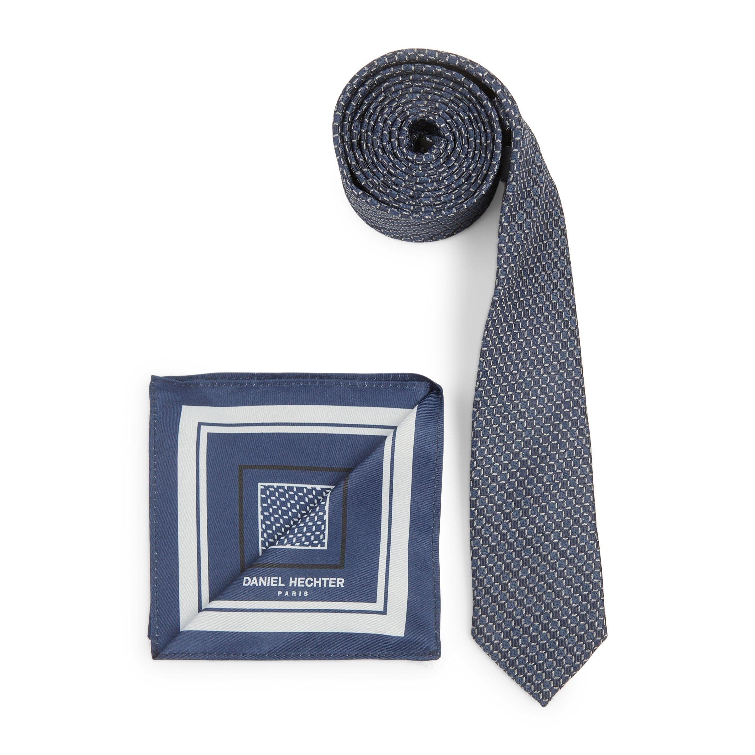 Navy Tie and Pocket Square Set, view 2