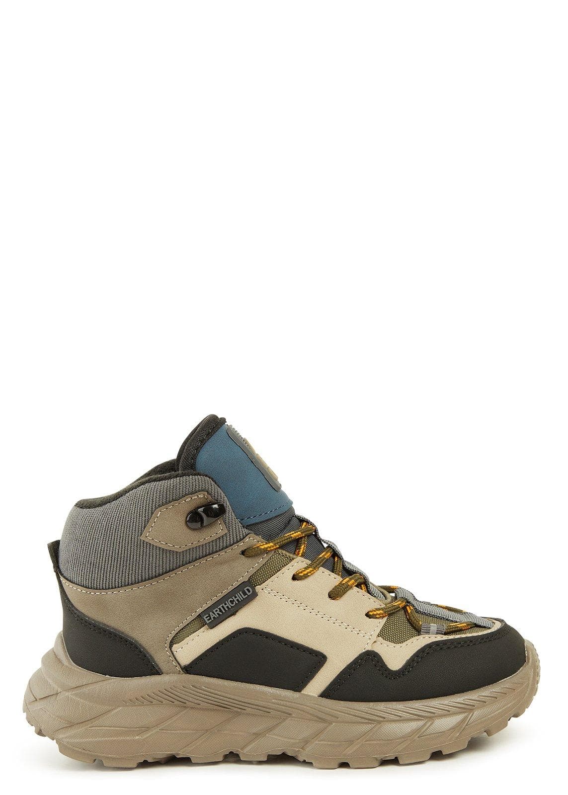 Beige Colourblocked Hiker Boots