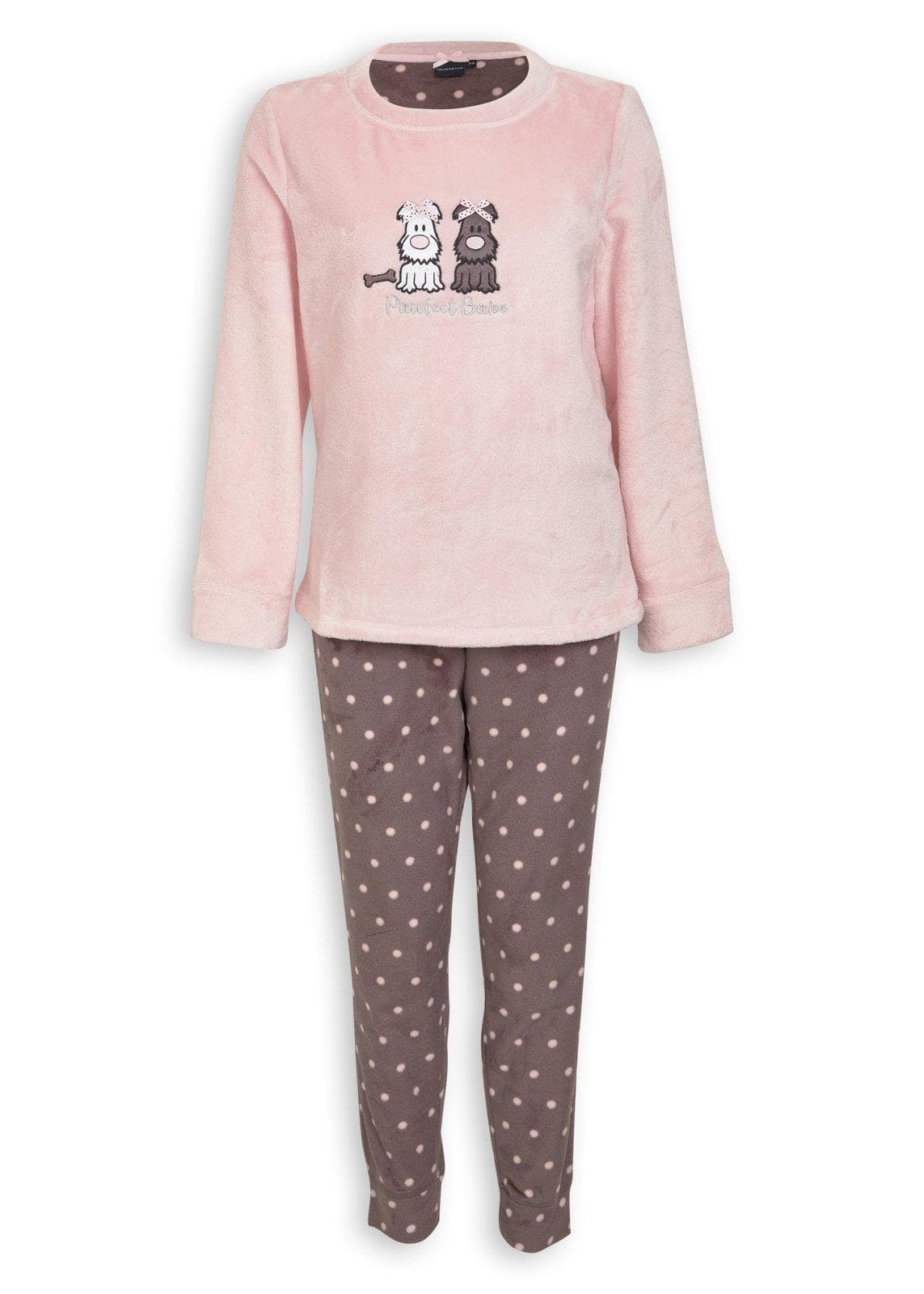 Pink & Brown Plush Pyjamas
