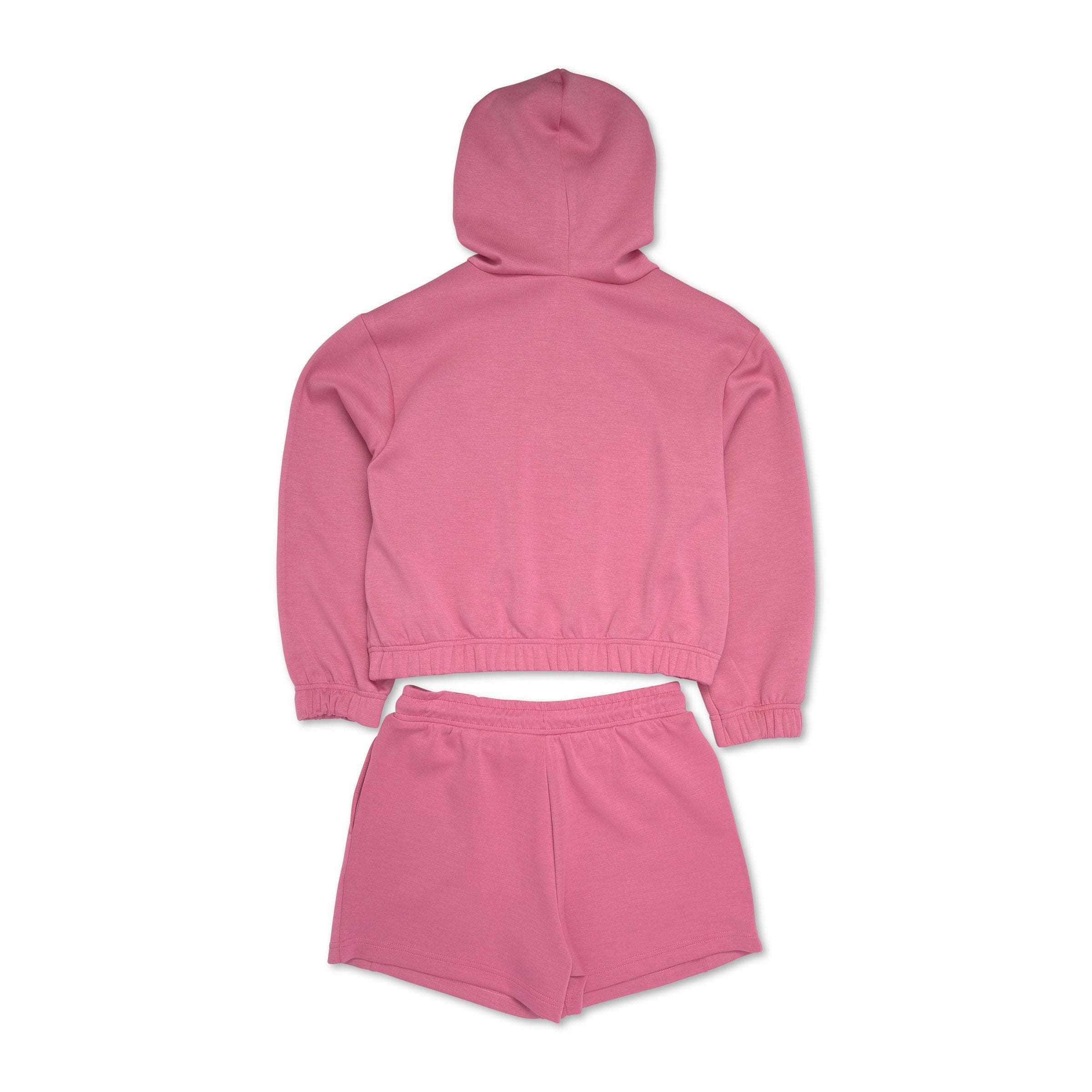 Pink Hoodie and Jogger Shorts Set, view 2