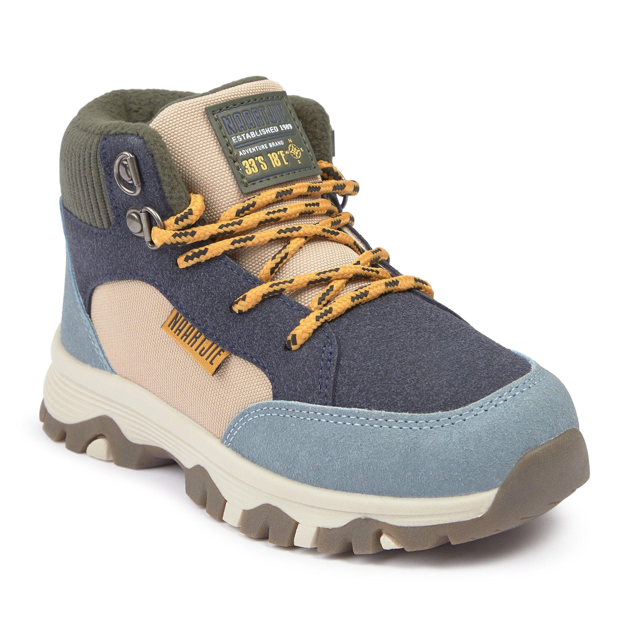 Navy Colour Blocked Hiker Boots, view 2