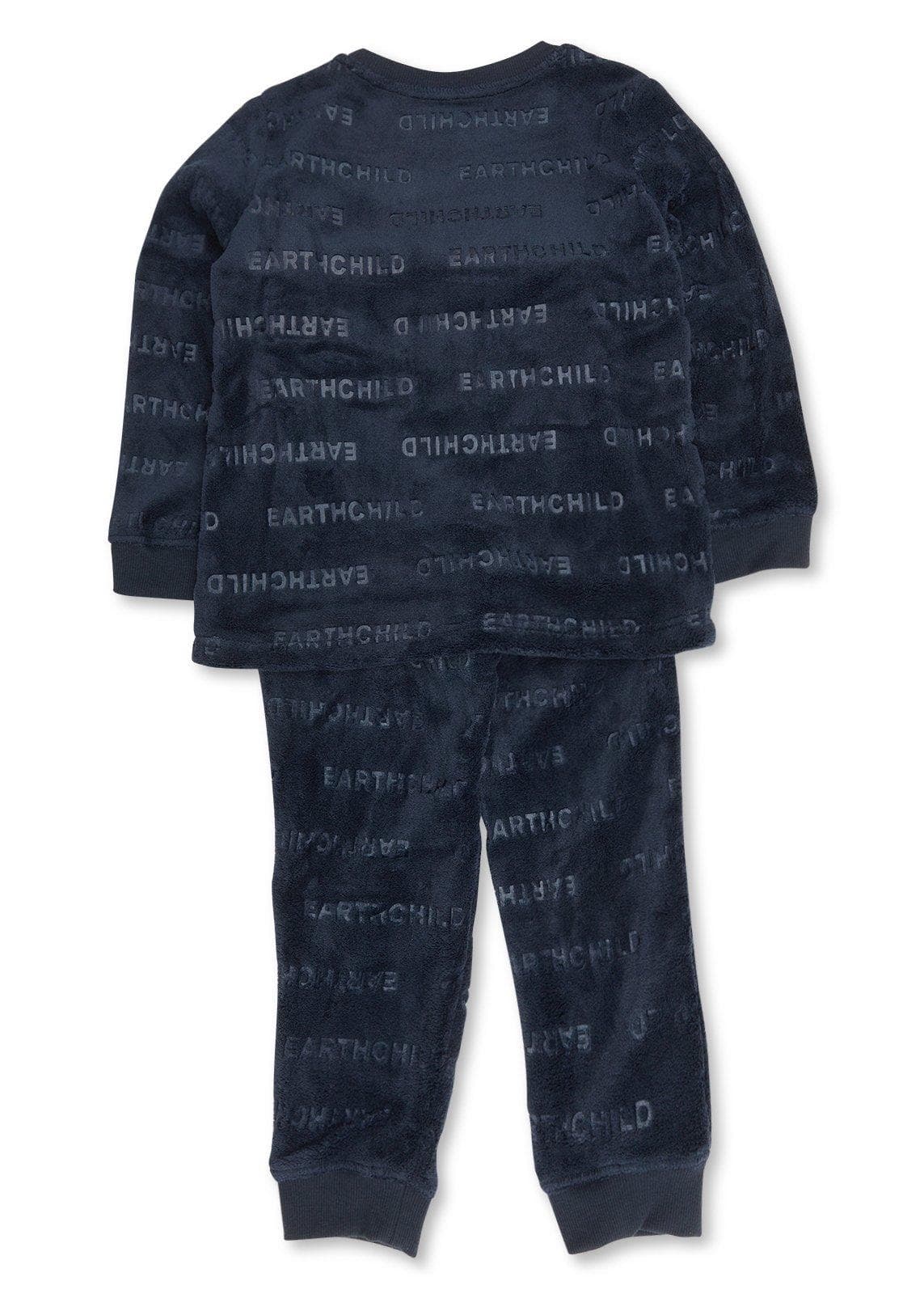 Kid Boys Navy Pyjama Top and Pants Set, view 2
