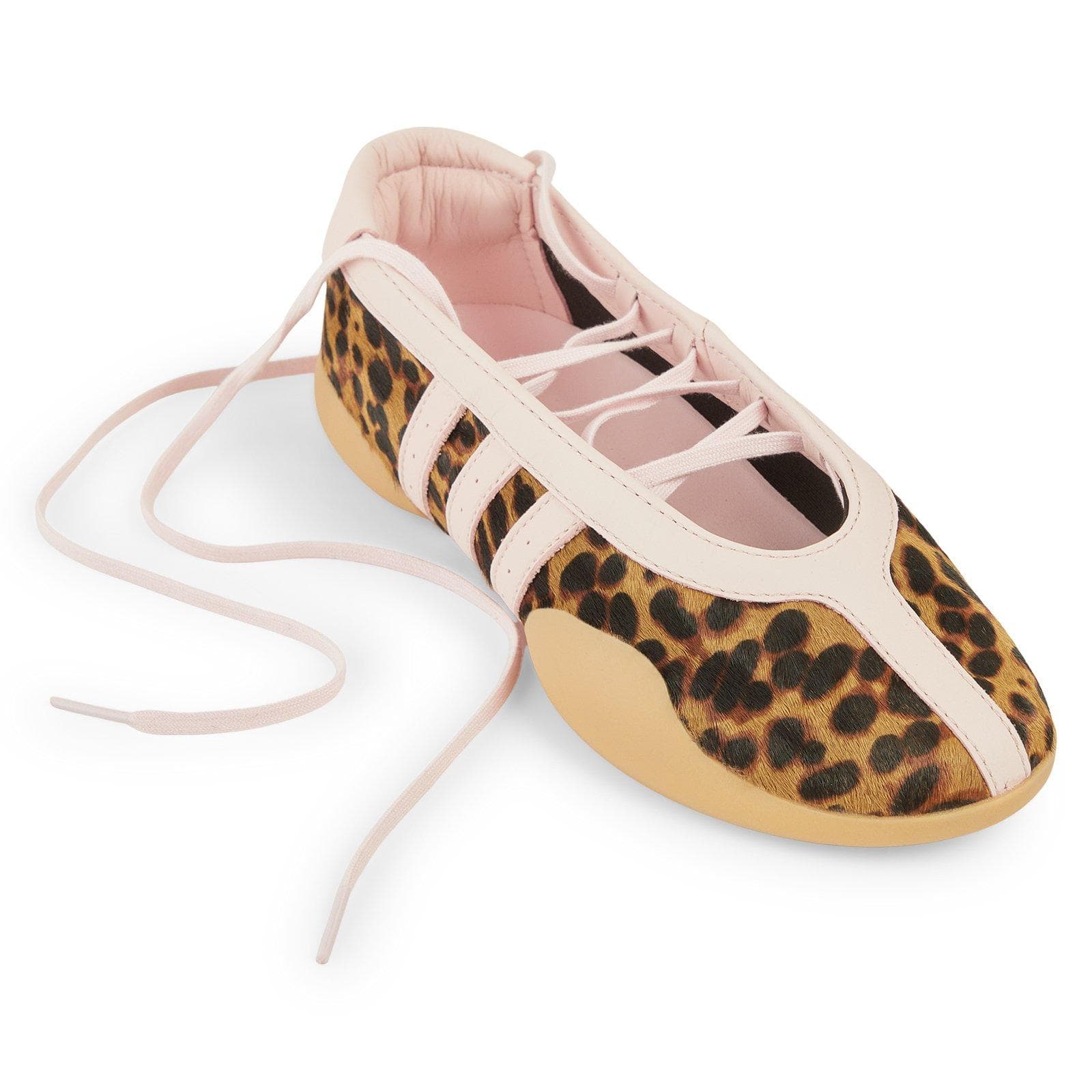Brown Taekwondo Mei Ballet Leopard Print Sneakers, view 2