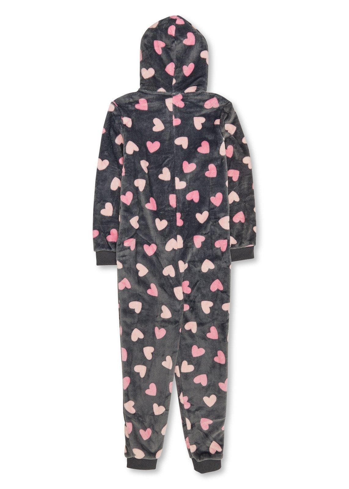 Grey Heart Print Onesie, view 2