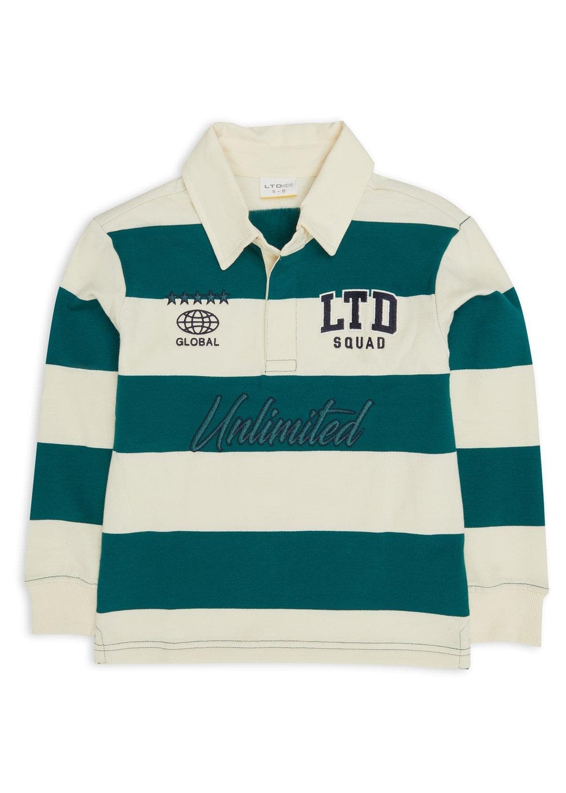 Kid Boys Blue Striped Rugby Jersey