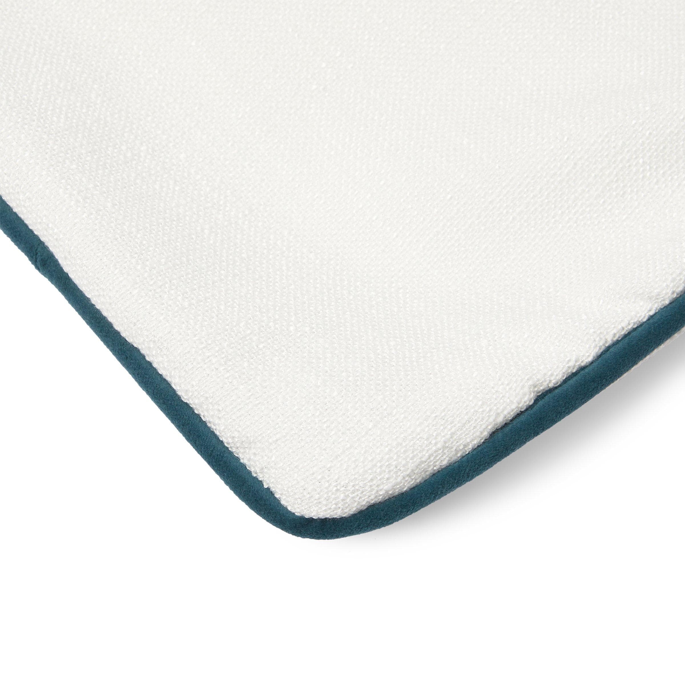 Teal Piped Cream Scatter Cushion Cover 60X60cm, view 2