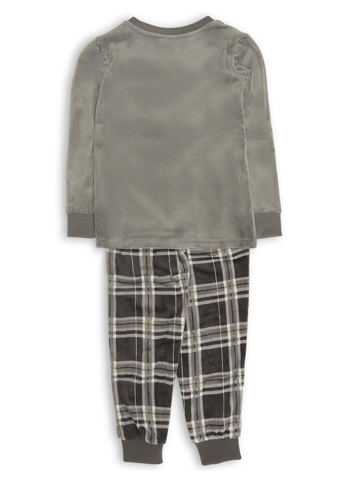 Kid Boys Grey Pyjama Top and Pants Set, view 2
