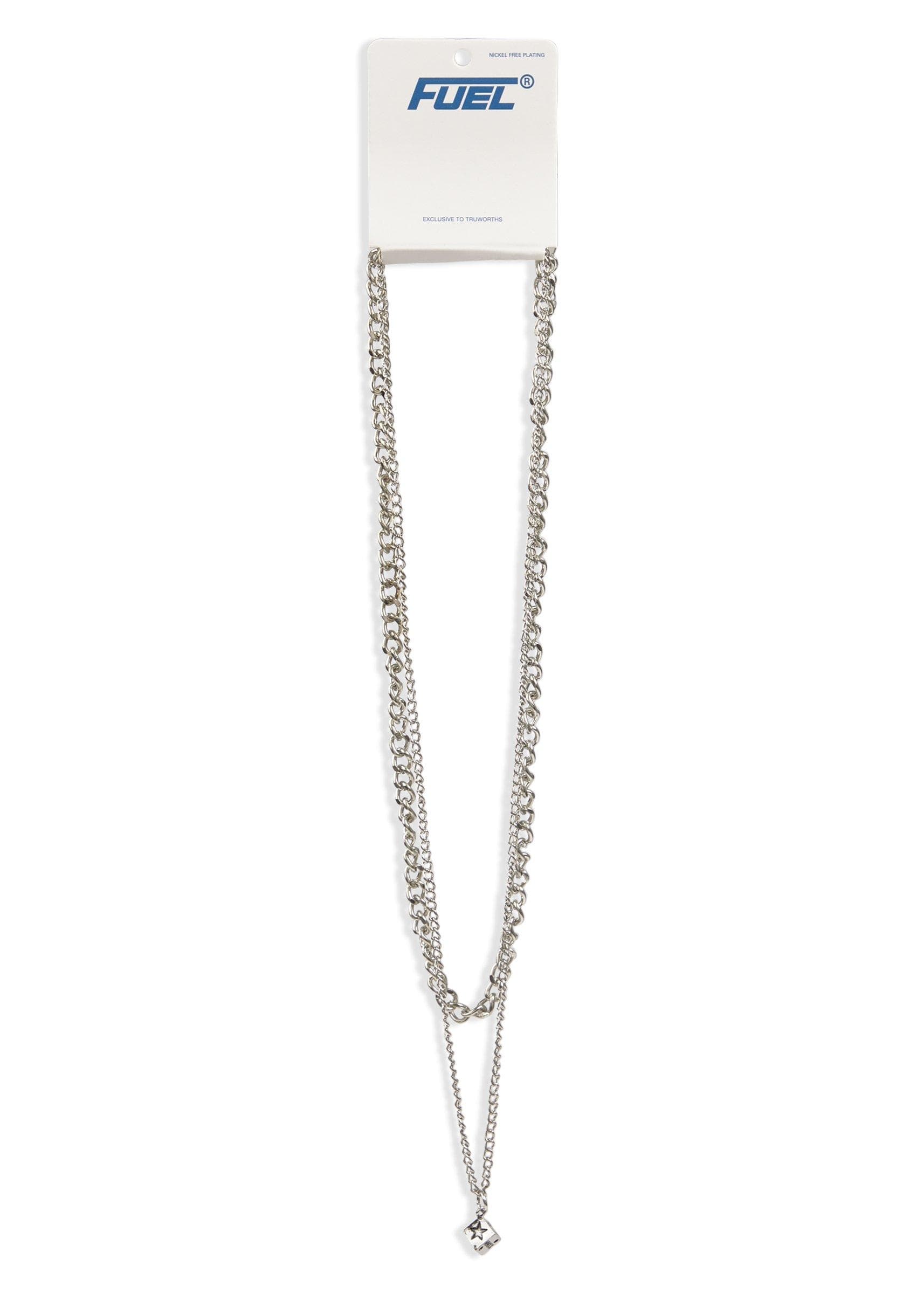 2-pack Silver Chain with Dice Pendent