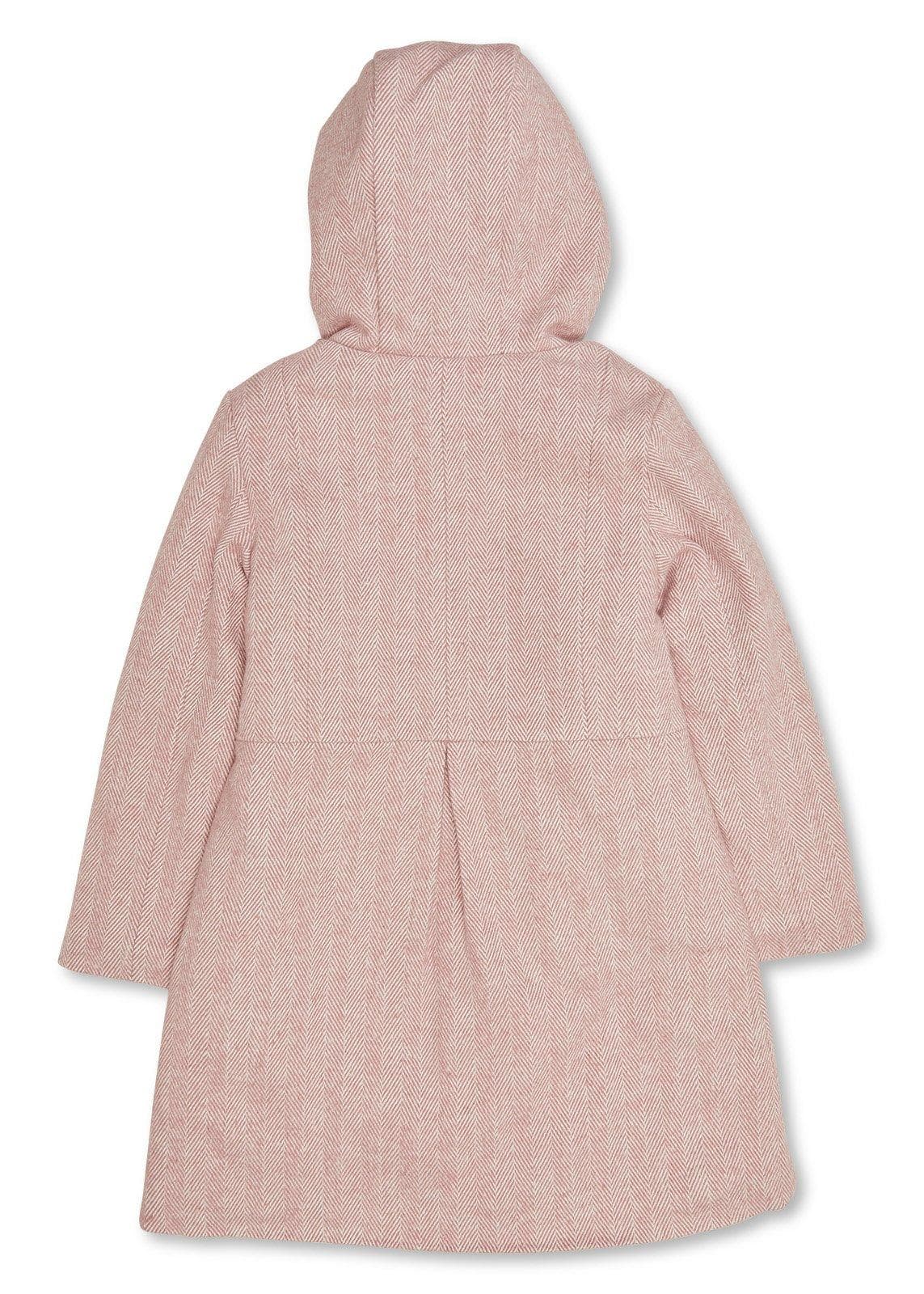 Kid Girls Pink Hooded Coat, view 2