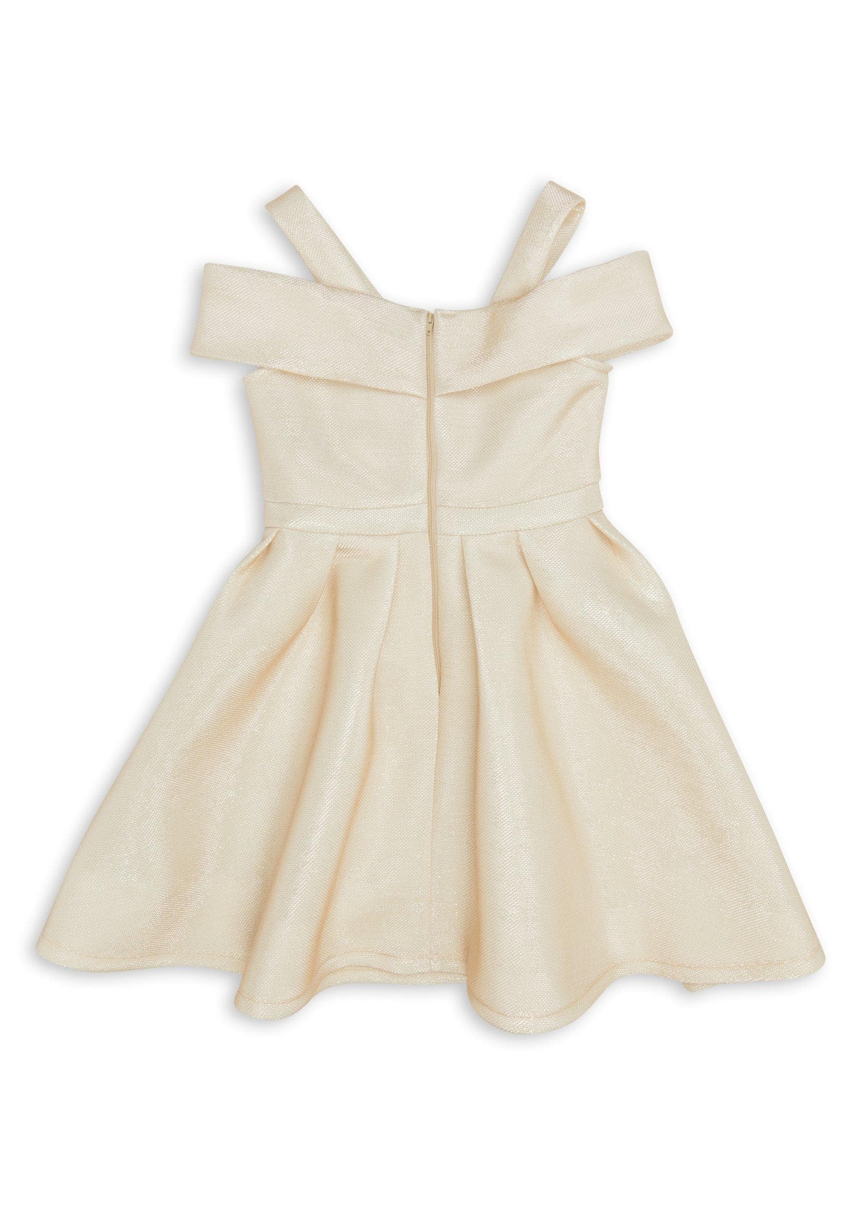 Beige Fit and Flare Dress, view 2