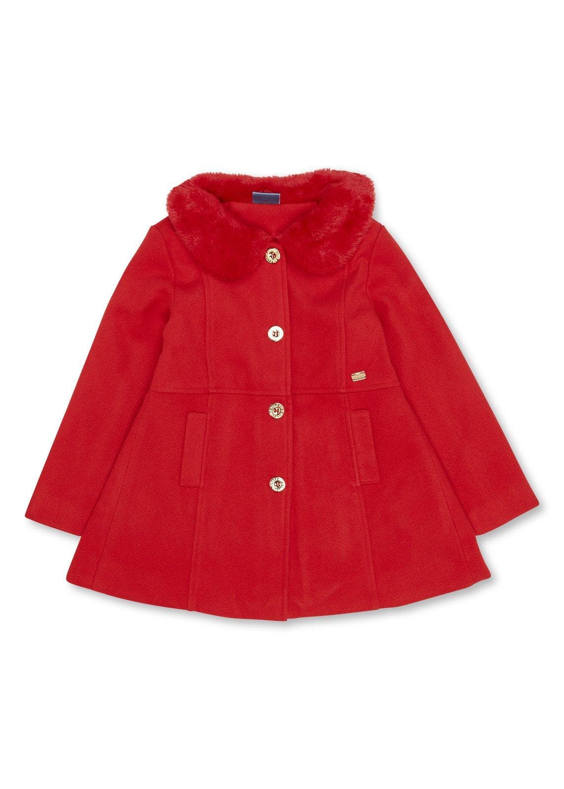 Kid Girls Red Melton Coat