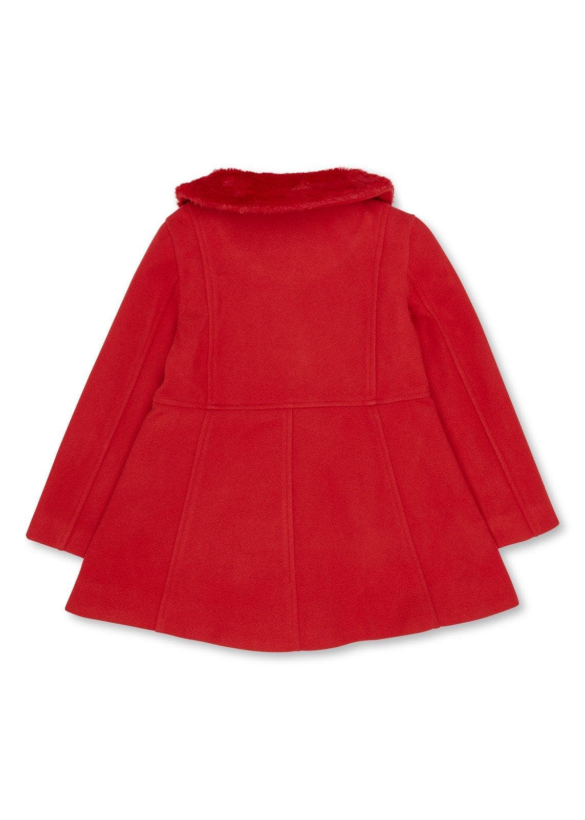 Kid Girls Red Melton Coat, view 2