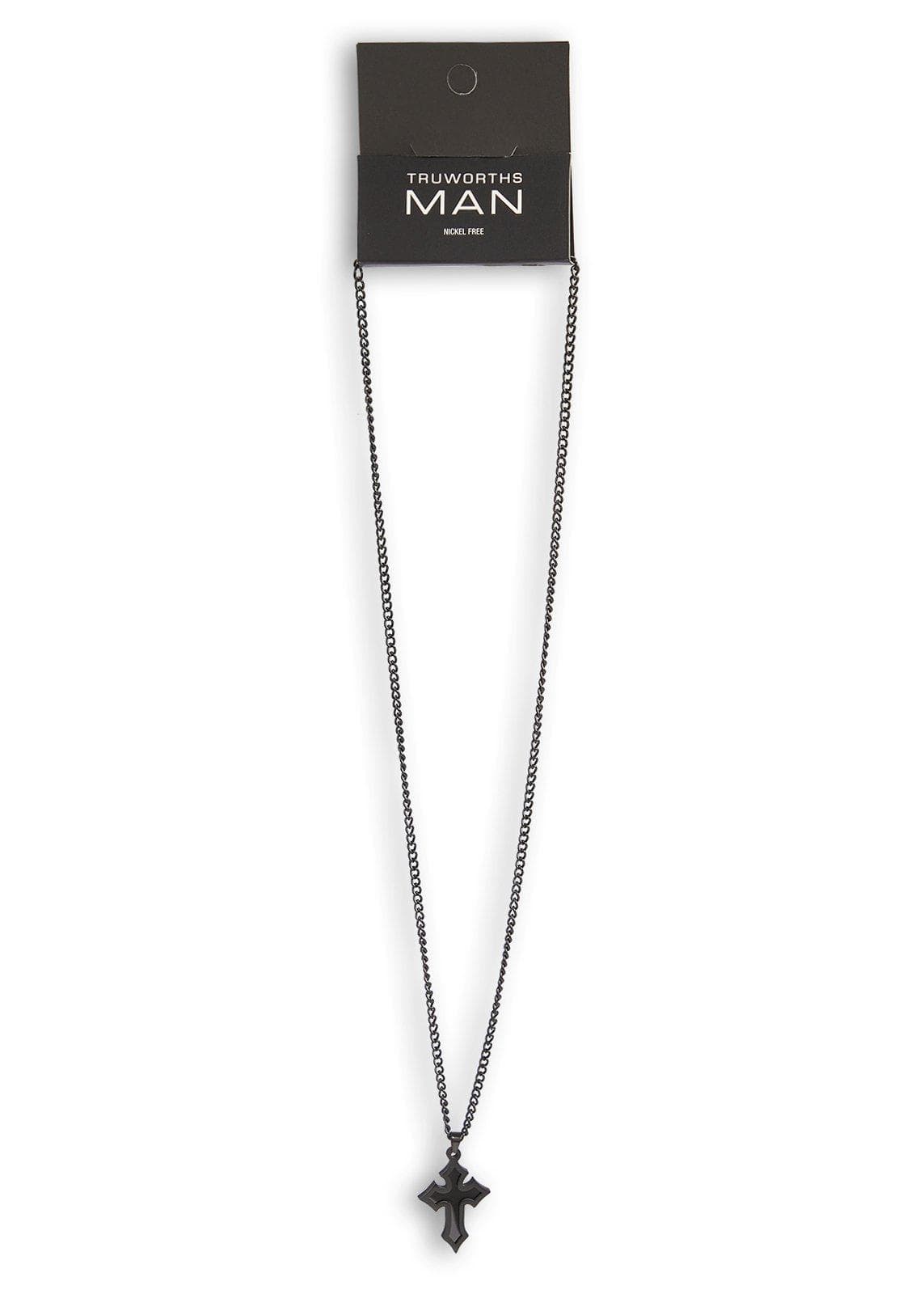 Black Chain with Cross Pendant