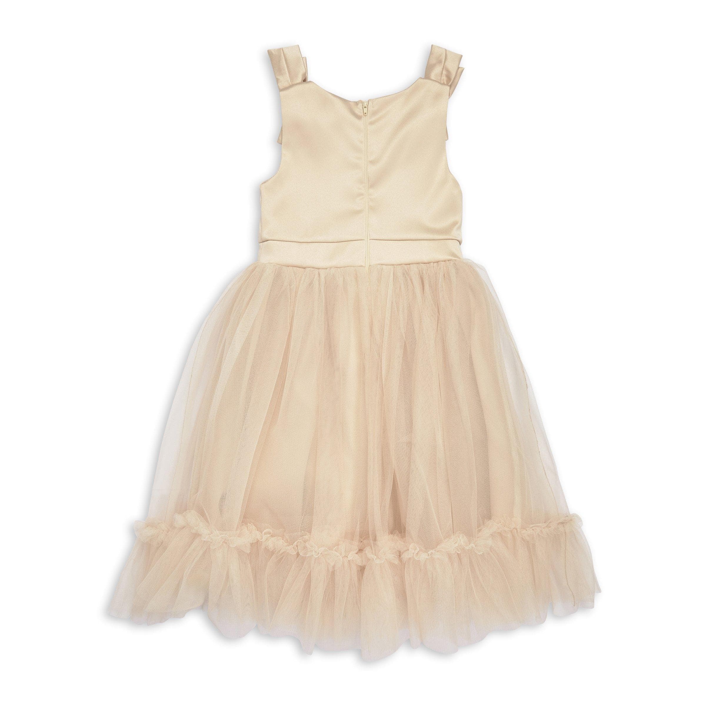 Kid Girls Champagne Gold Dress, view 2