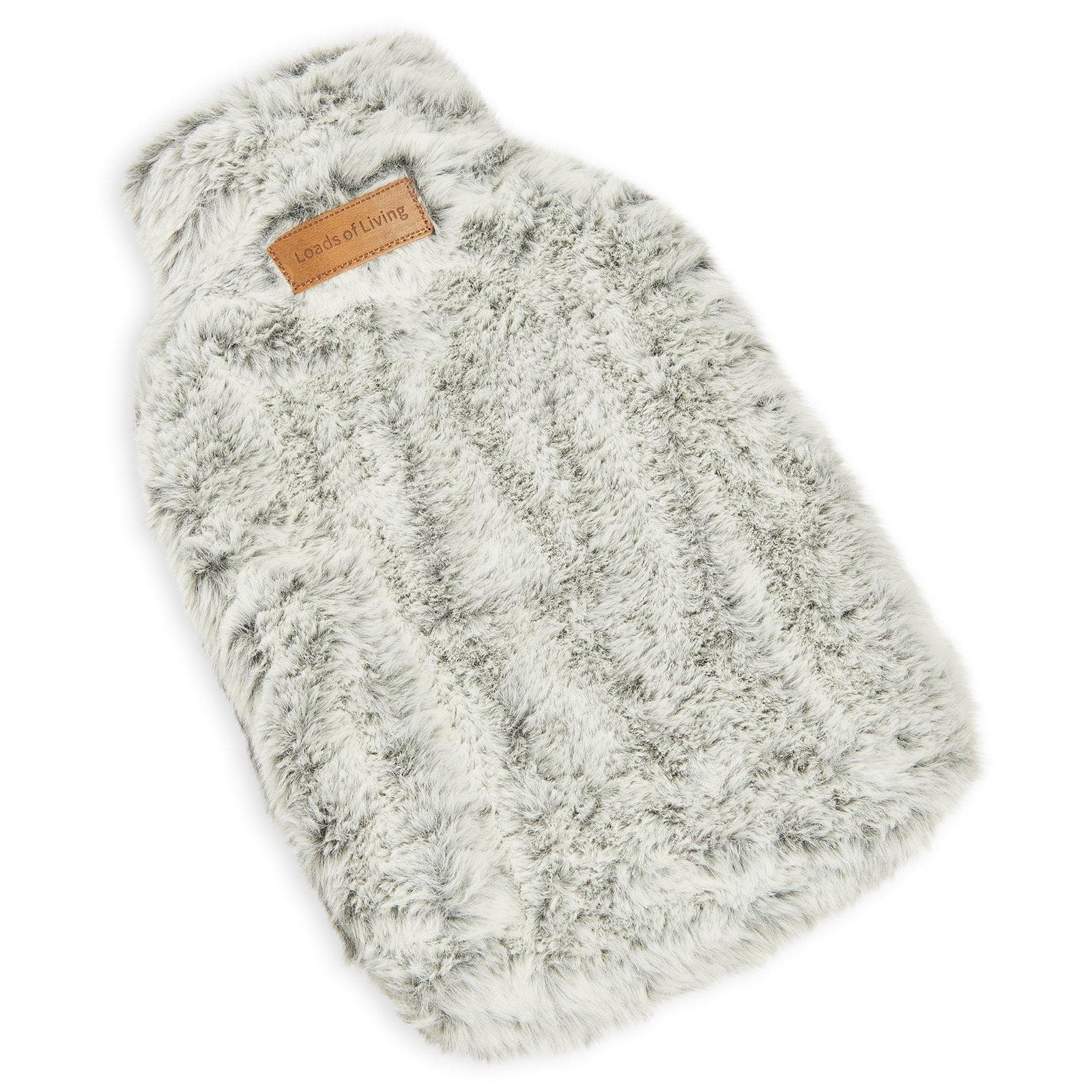 Silver Grey Faux Fur Hot Water Bottle
