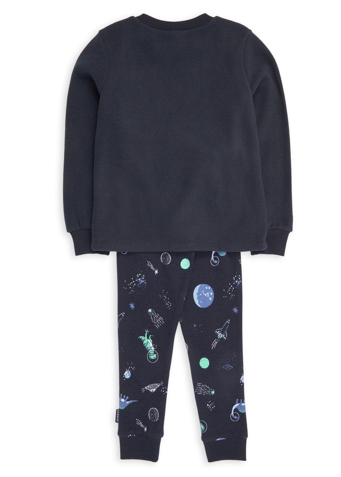Kid Boys Navy Pyjama Top and Pants Set, view 2