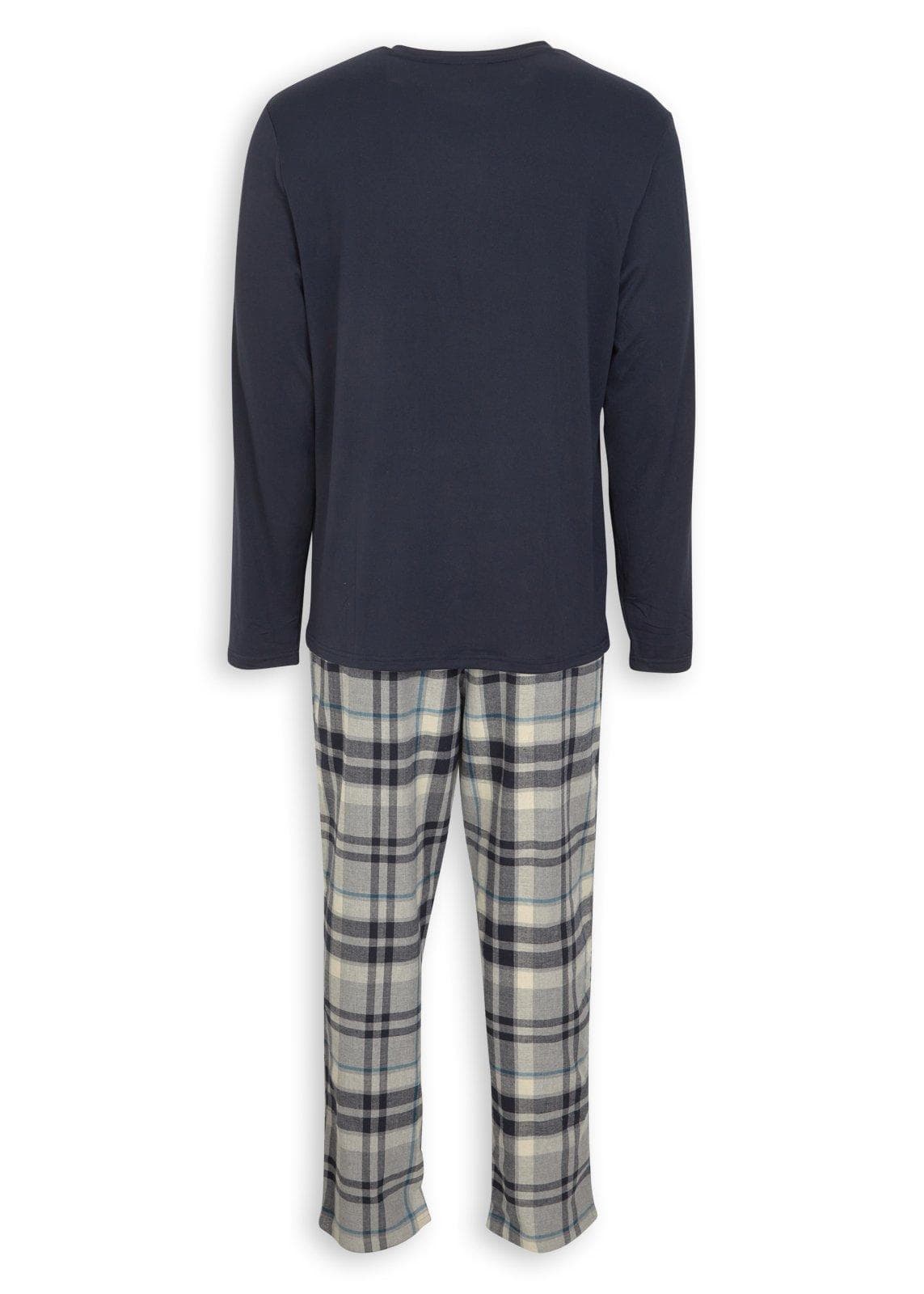 Navy Pyjama Top and Pants Set, view 2