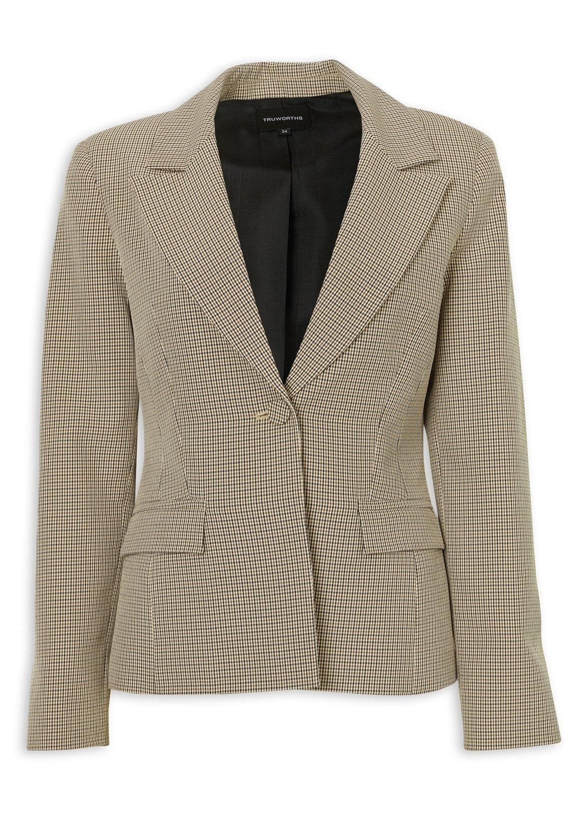Brown Micro Check Blazer