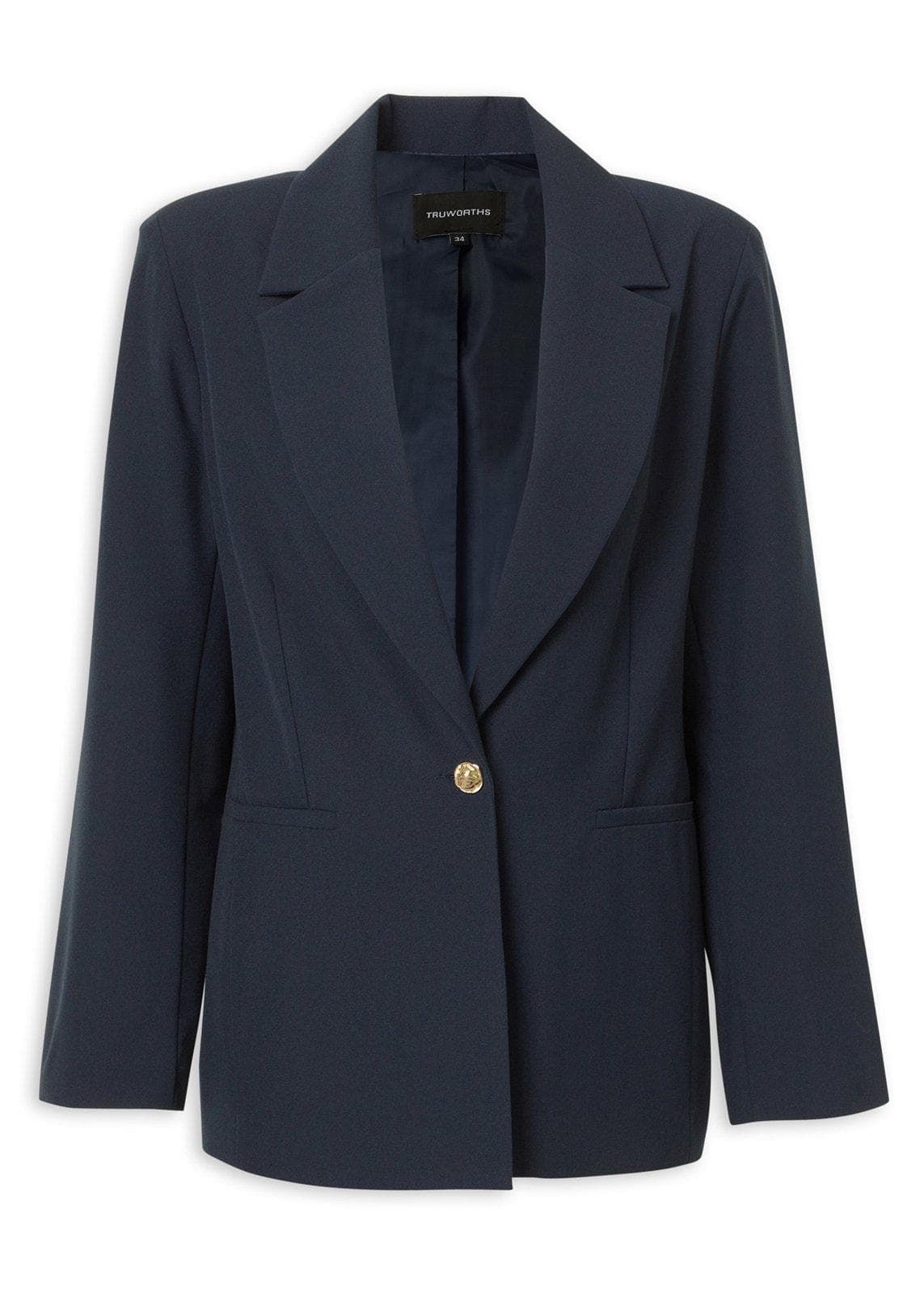 Navy Single-Button Blazer
