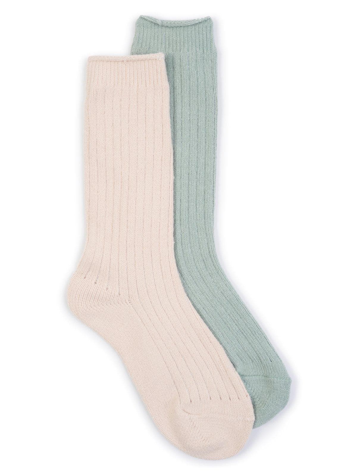 2-Pack Beige & Green Socks, view 2