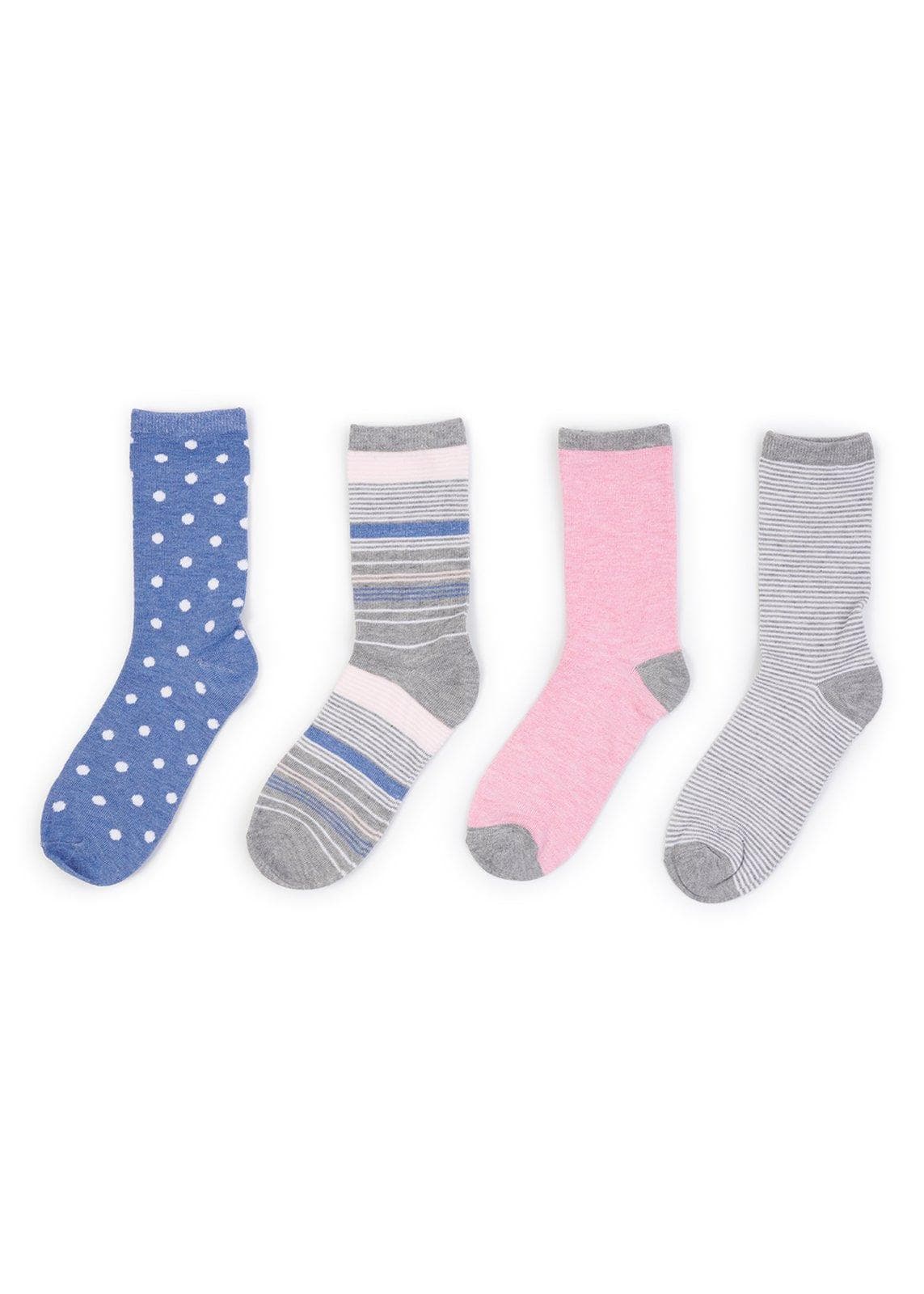 4-Pack Blue & Pink Socks