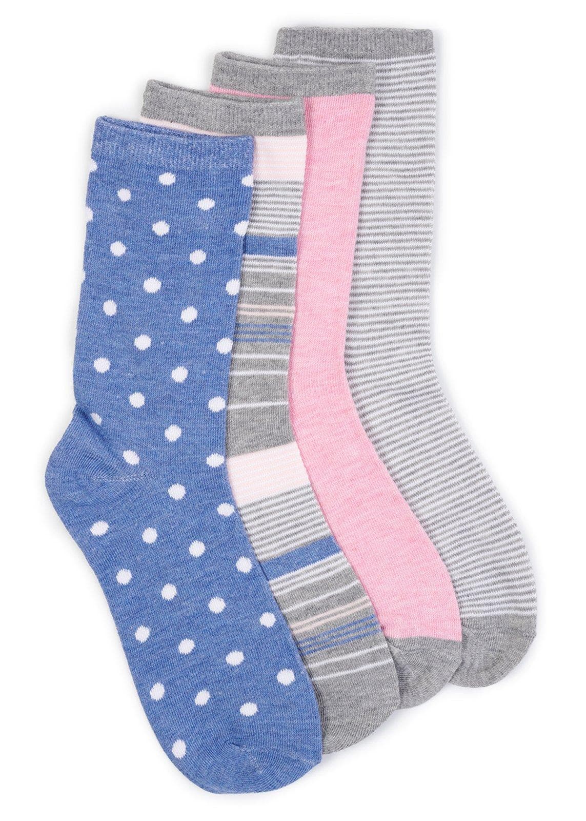 4-Pack Blue & Pink Socks, view 2