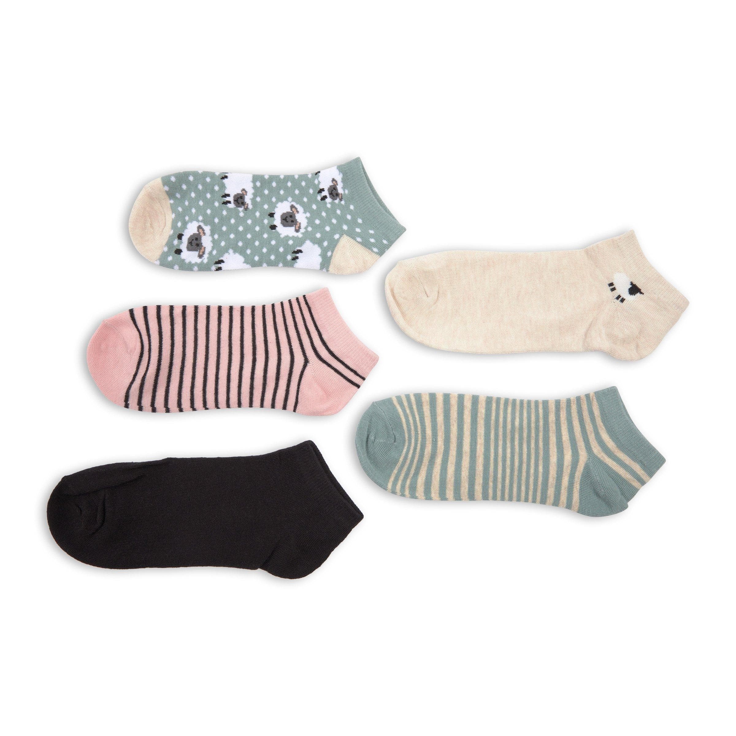 5-pack Novelty Trainer Liner Socks
