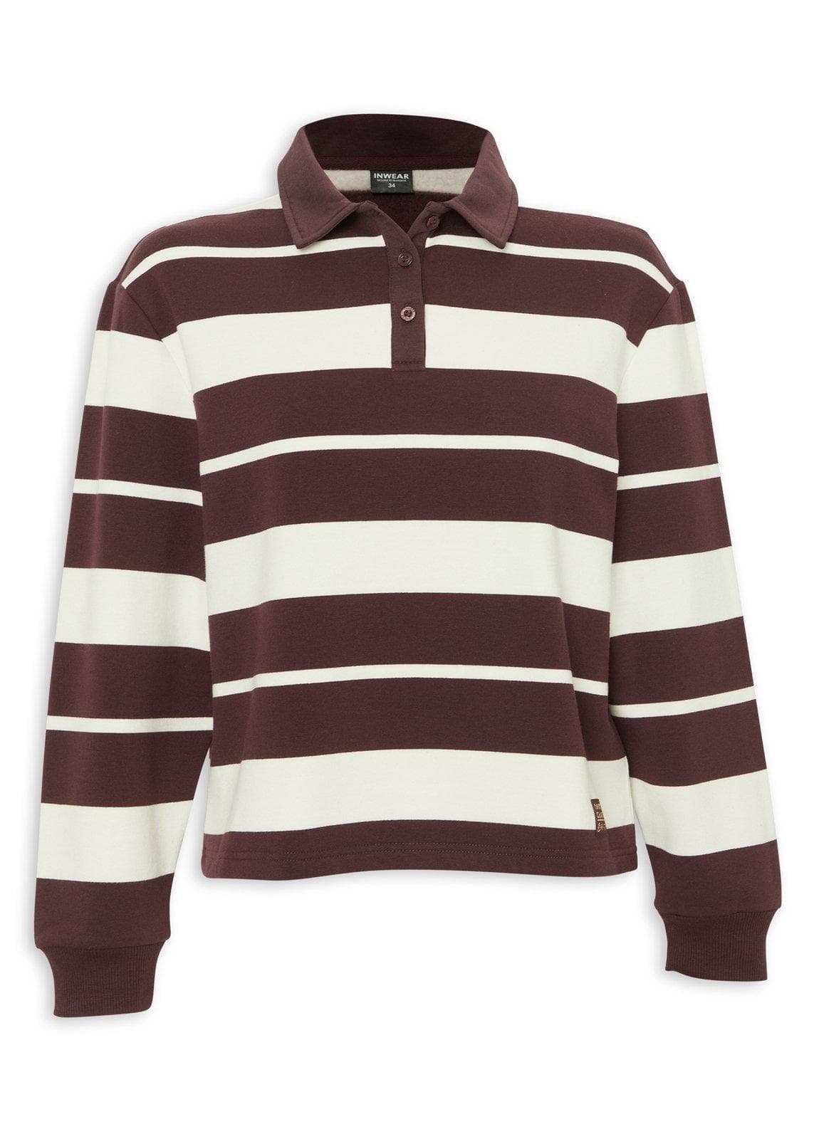 Burgundy & White Striped Rugby Shirt