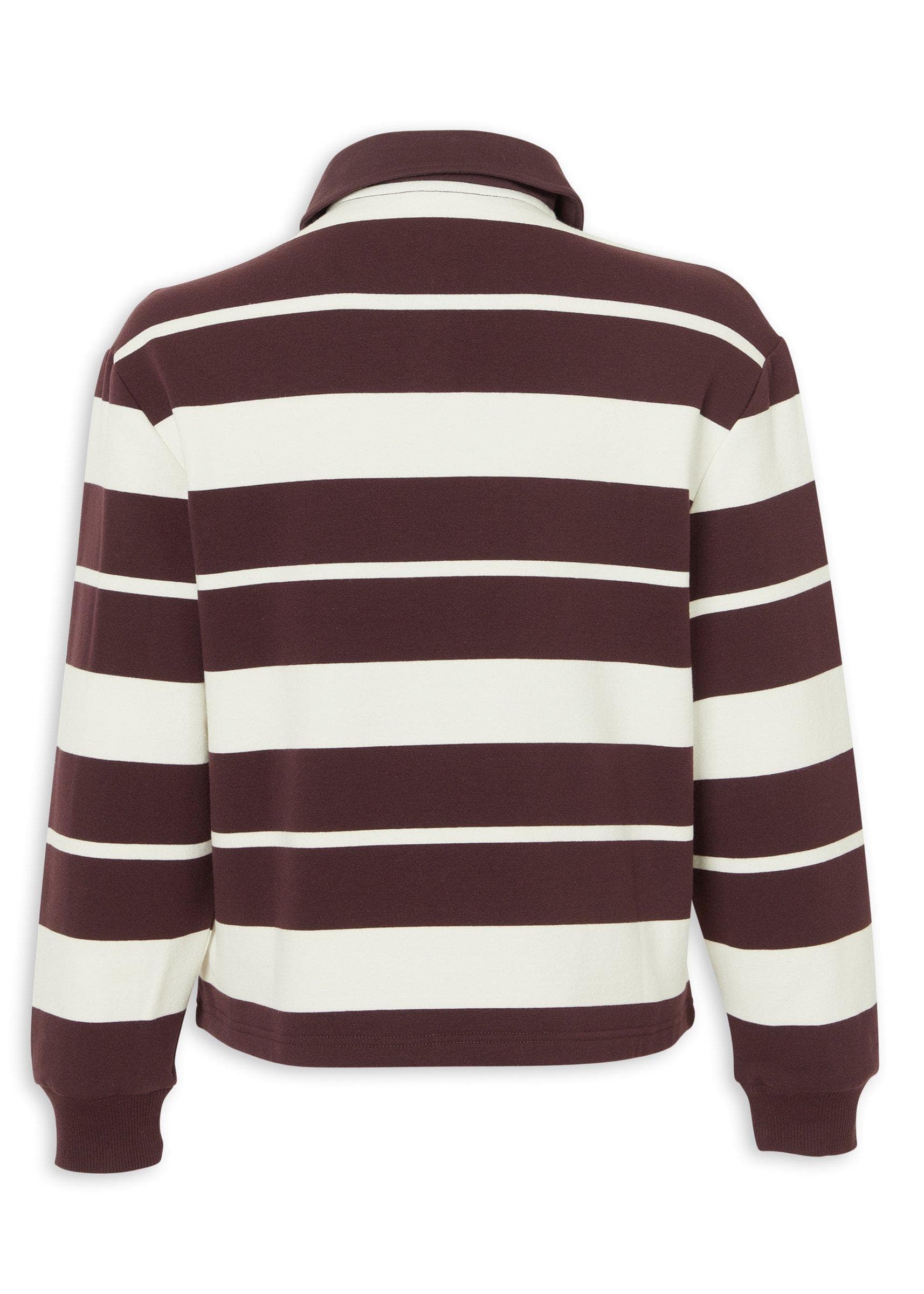 Burgundy & White Striped Rugby Shirt, view 2