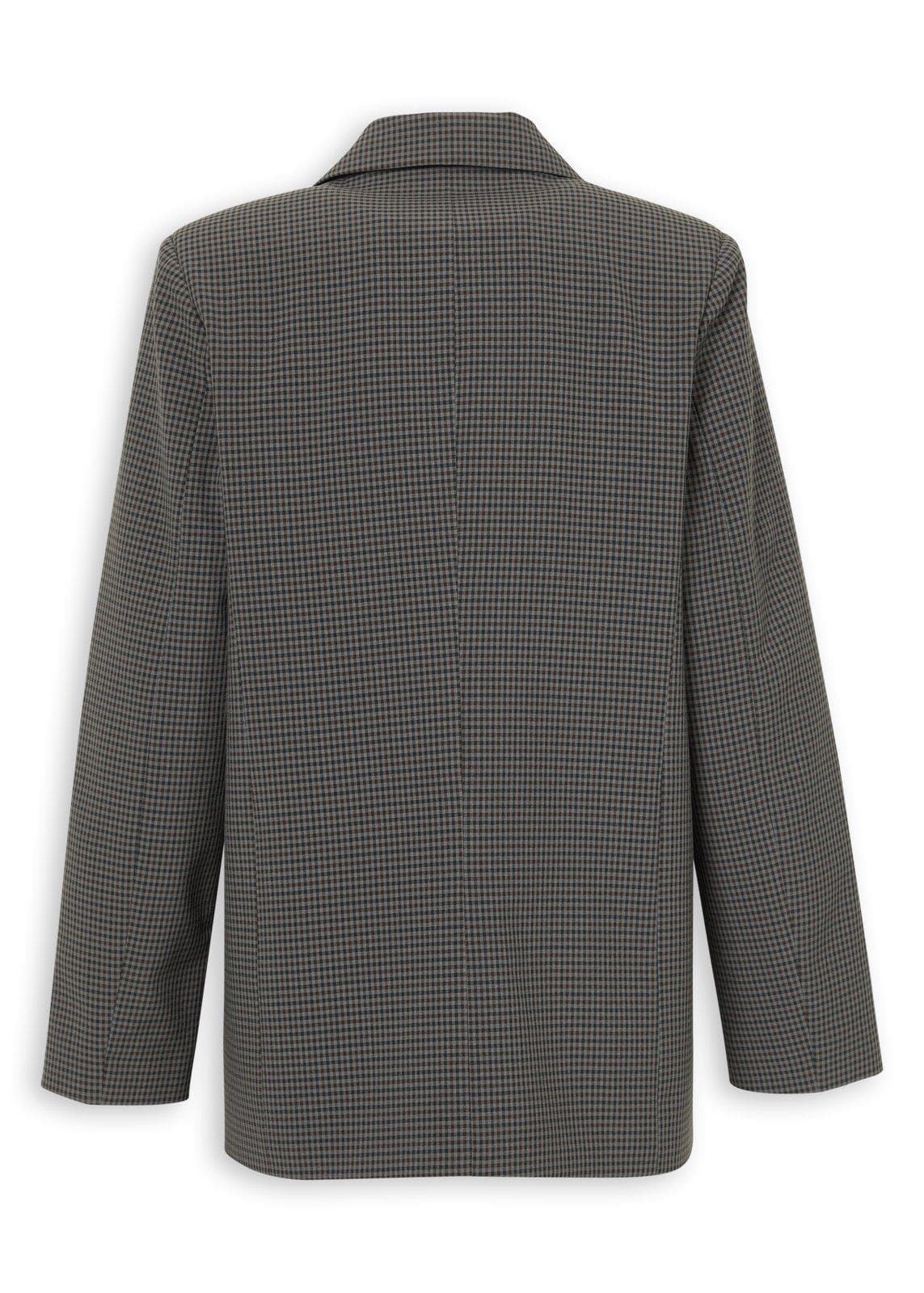 Grey Check Double-Breasted Blazer, view 2